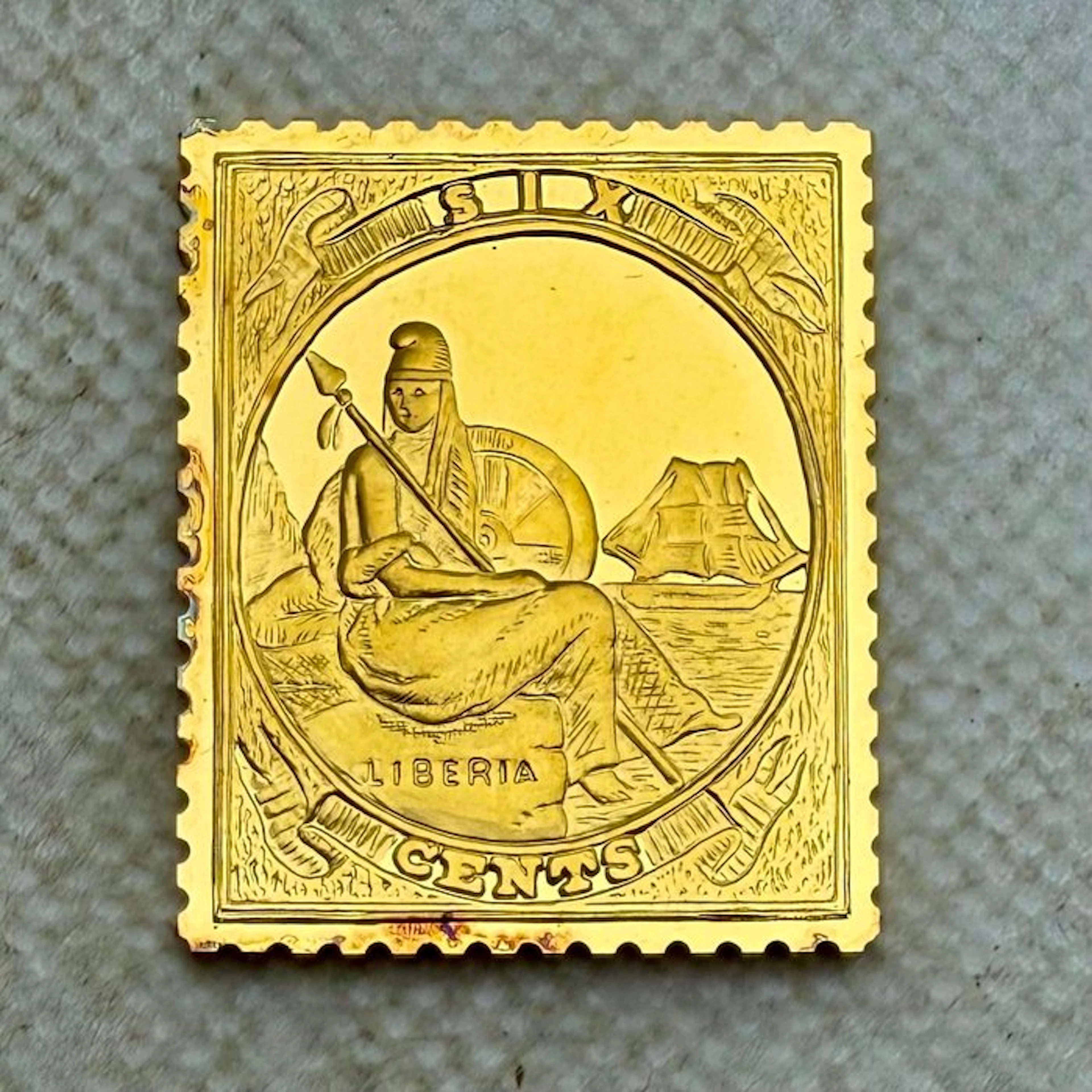 Liberia. Medal 1860 , Silver con bano oro 24 kilates (No reserve price)