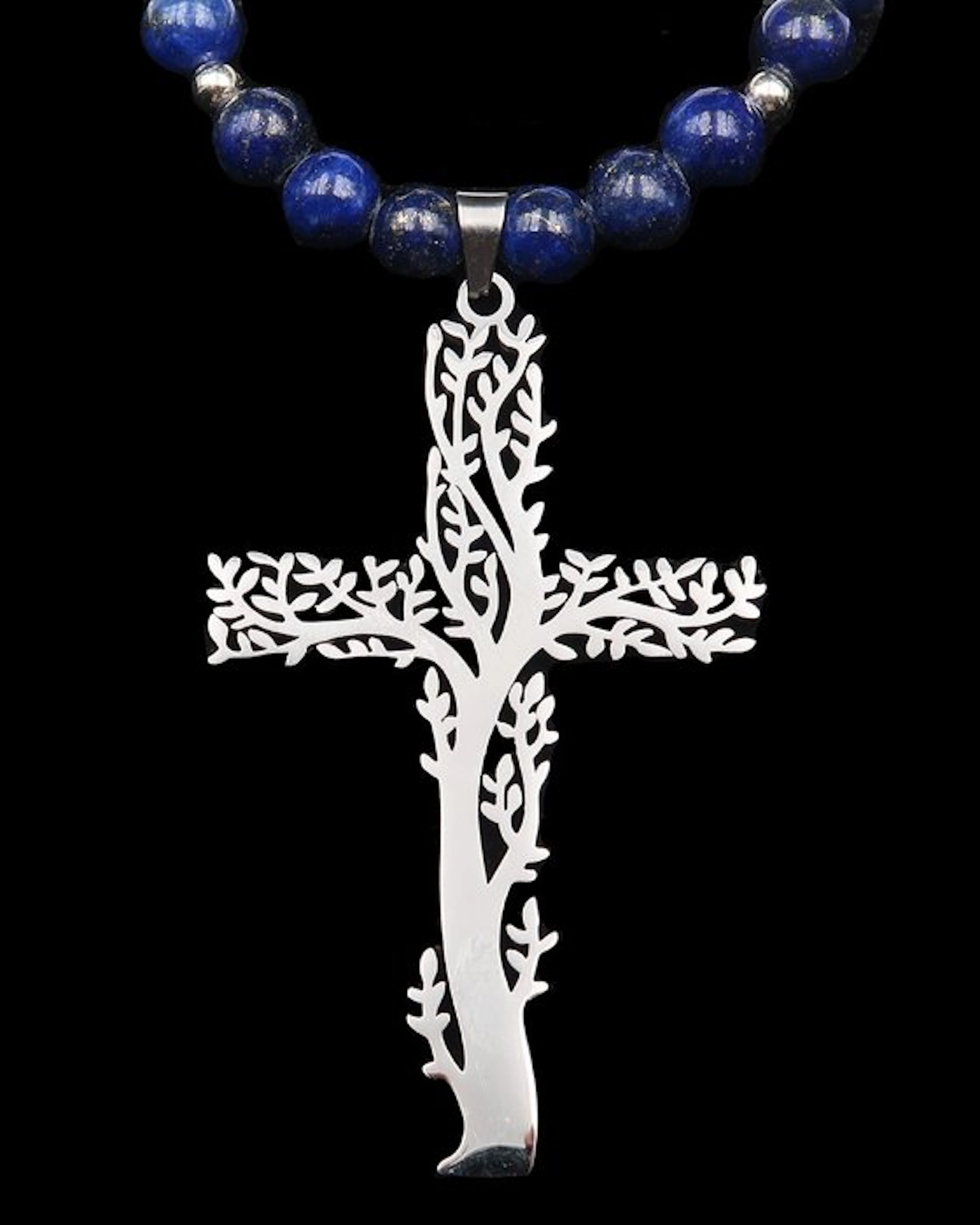 Lapis lazuli - Druidic cross - Tree of Life (World Tree)...