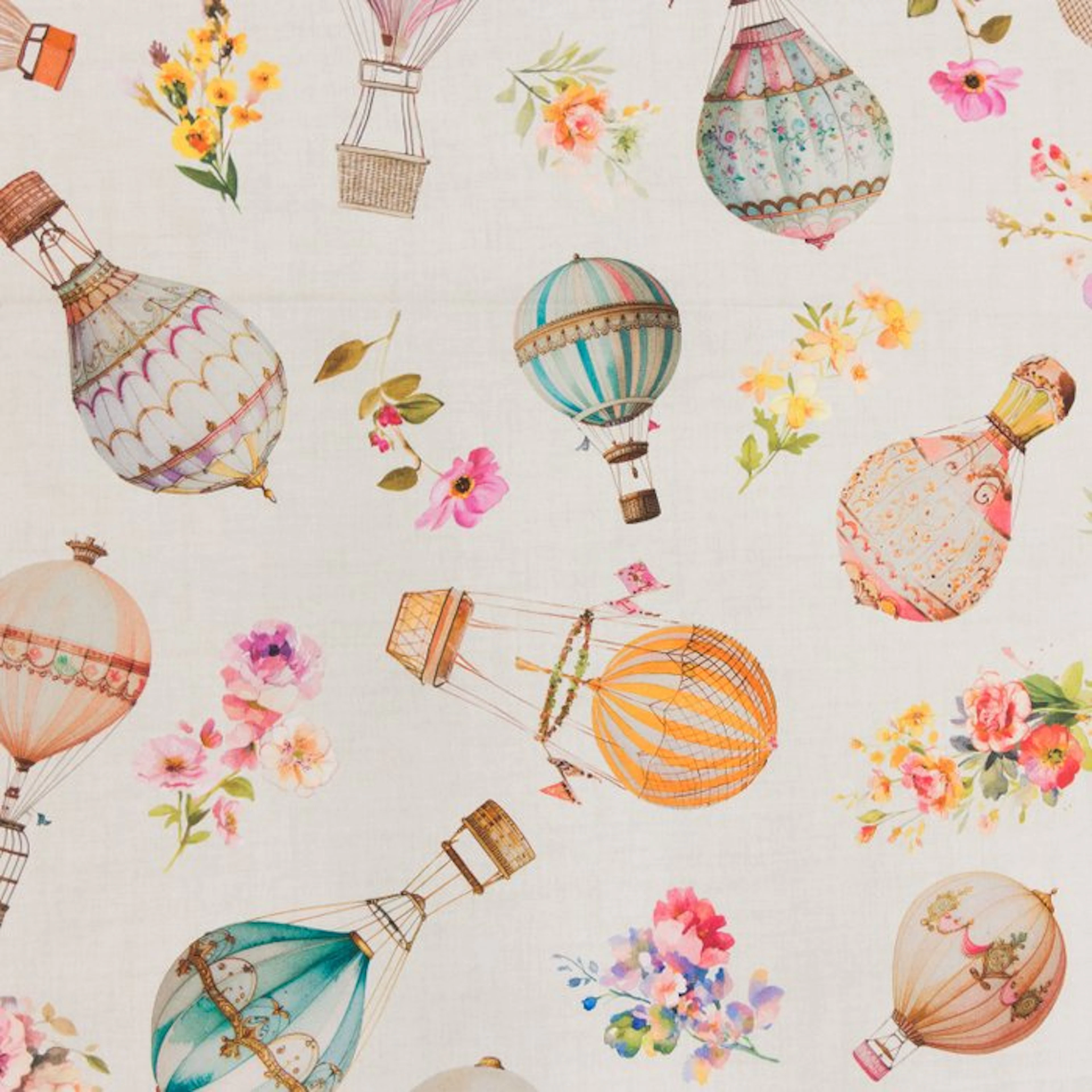 AA228 - Decorative Fabric - Hot Air Balloons Country Chic...