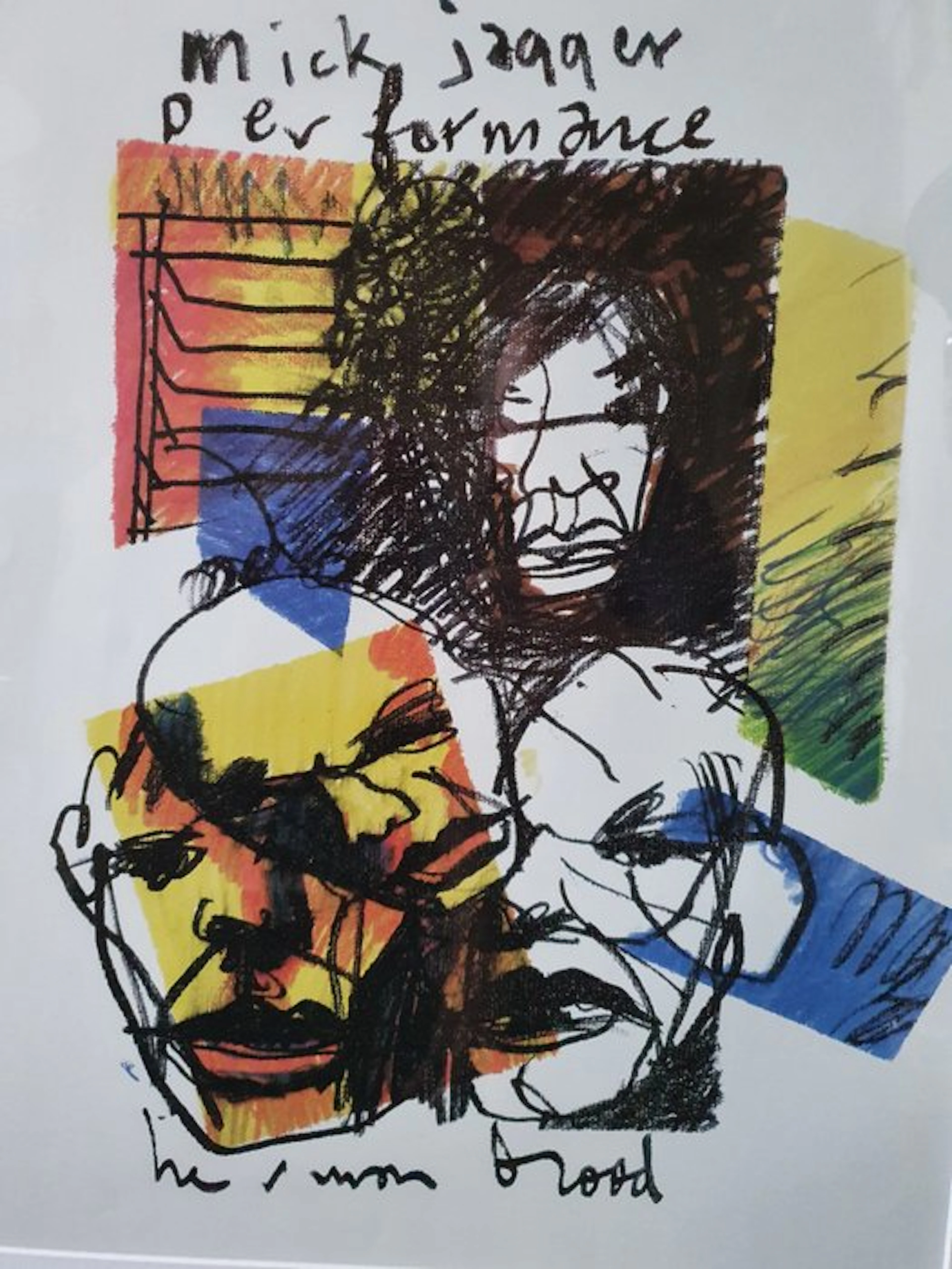 Herman Brood & His Wild Romance - Print, "Mick Jagger" litho - 1993
