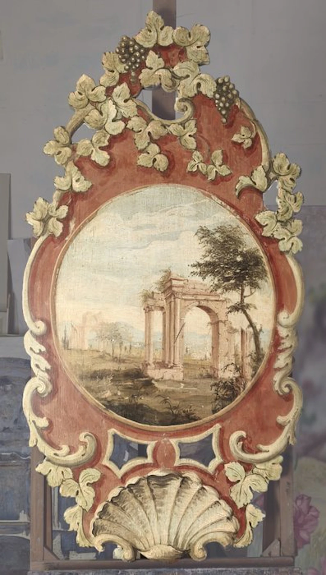 Decorative ornament - Italy - on an antique wooden support