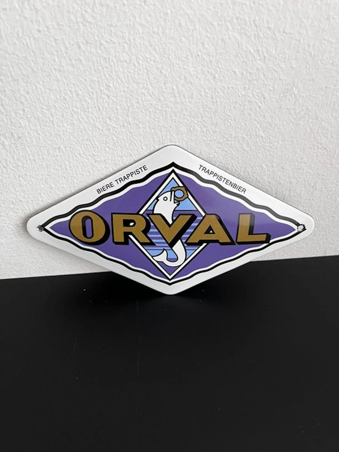 Orval – Trappist beer – enamel advertising sign – purple – approx