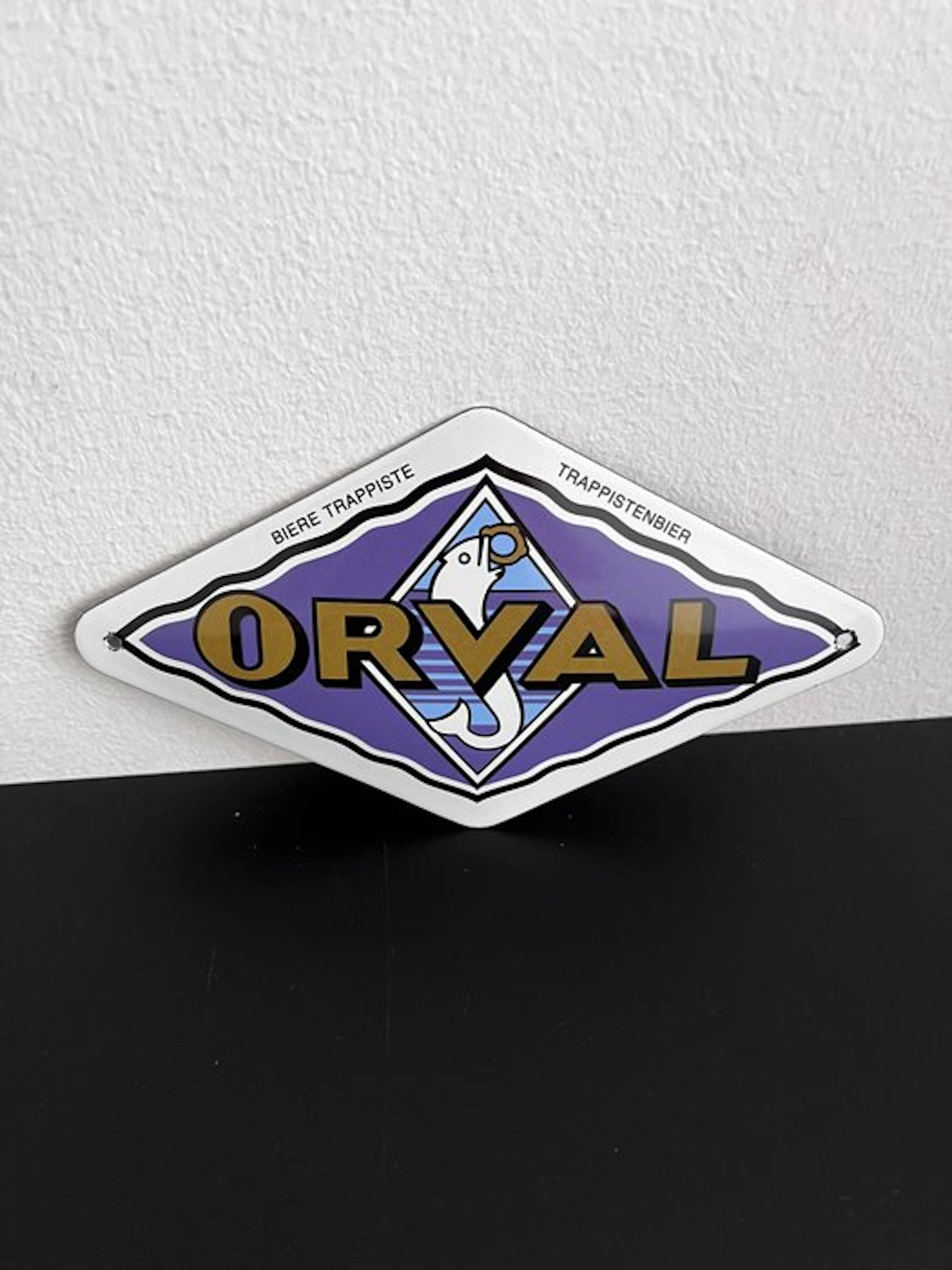 Orval – Trappist beer – enamel advertising sign – purple – approx