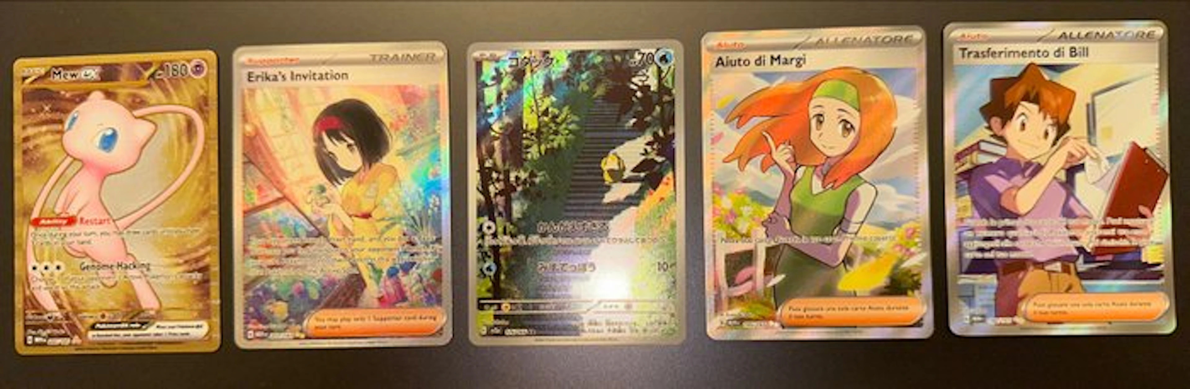 Pokémon - 5 Card - Mew, Erika Foil, Full art, Alternate art - Sword & Shield