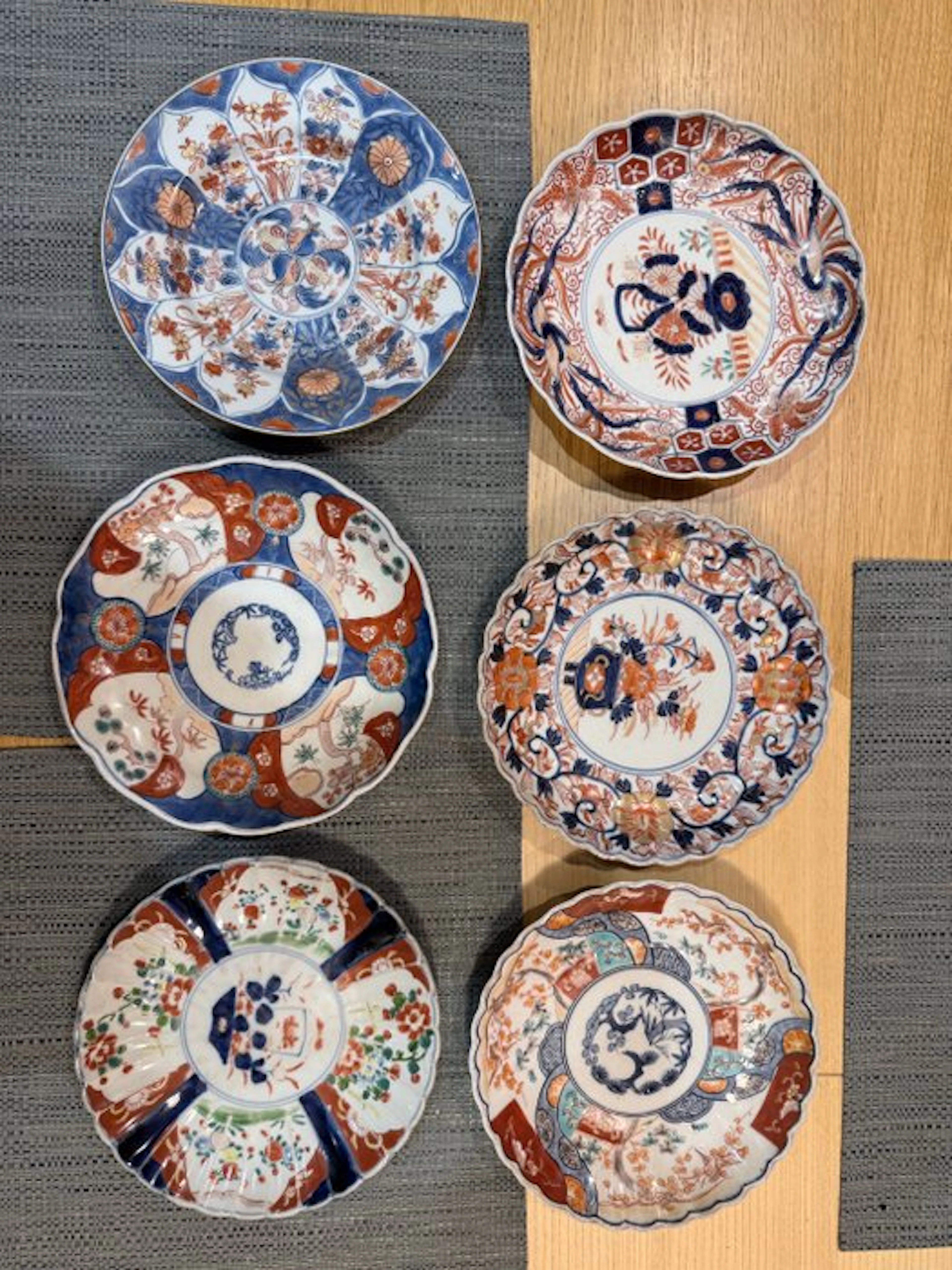 Plate (6) - Porcelain - 6 Japanese plates
