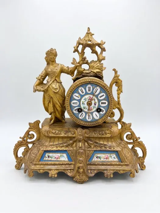 Mantel clock Rococo - Gilt bronze - 1850-1900