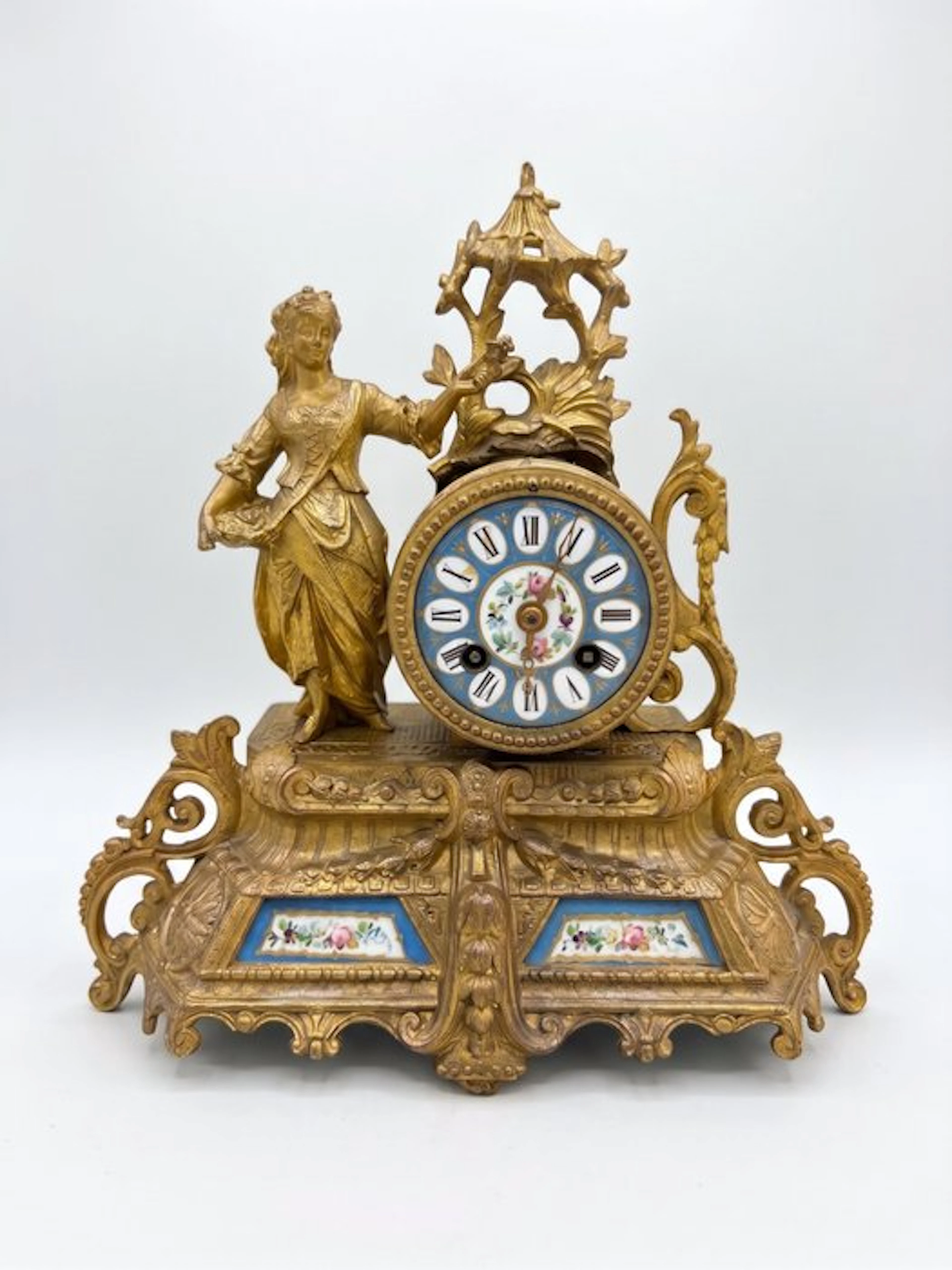 Mantel clock Rococo - Gilt bronze - 1850-1900
