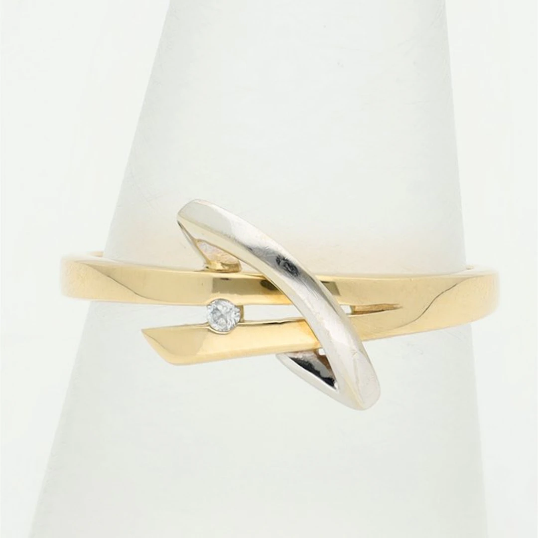 Ring - 18 kt. Yellow gold, White gold Diamond (Natural)