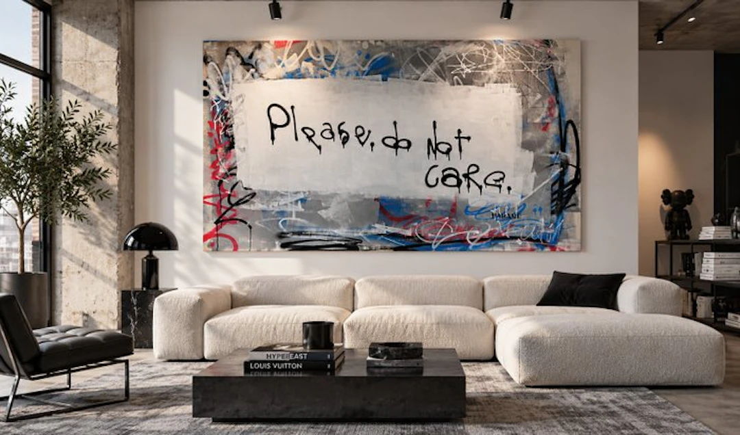 Padame ONE - Please. Do Not Care - 109x163 cm XXL - Original Canvas