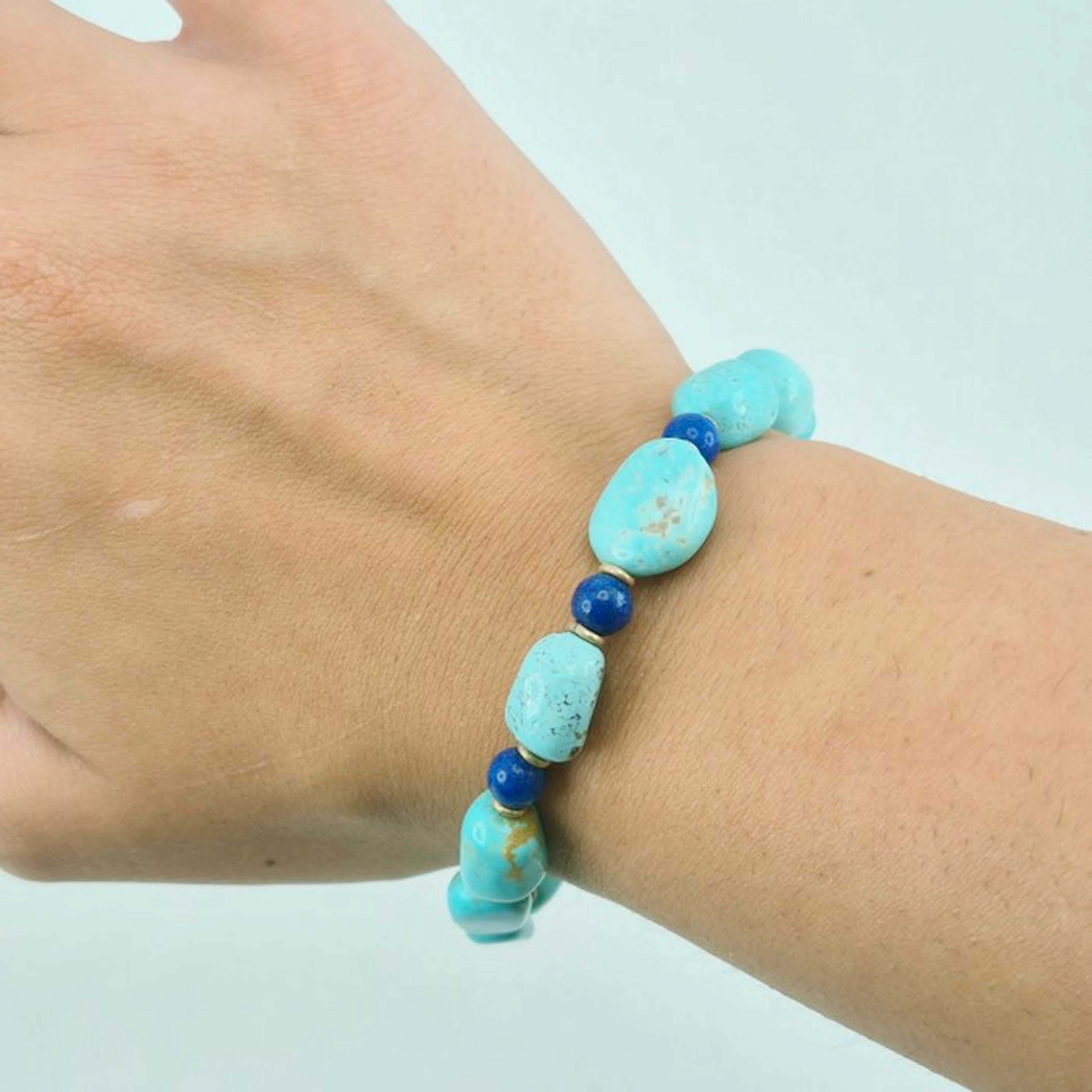 Turquoise - Silver, Gold-plated - Bracelet - AMERICAN TURQUOISE