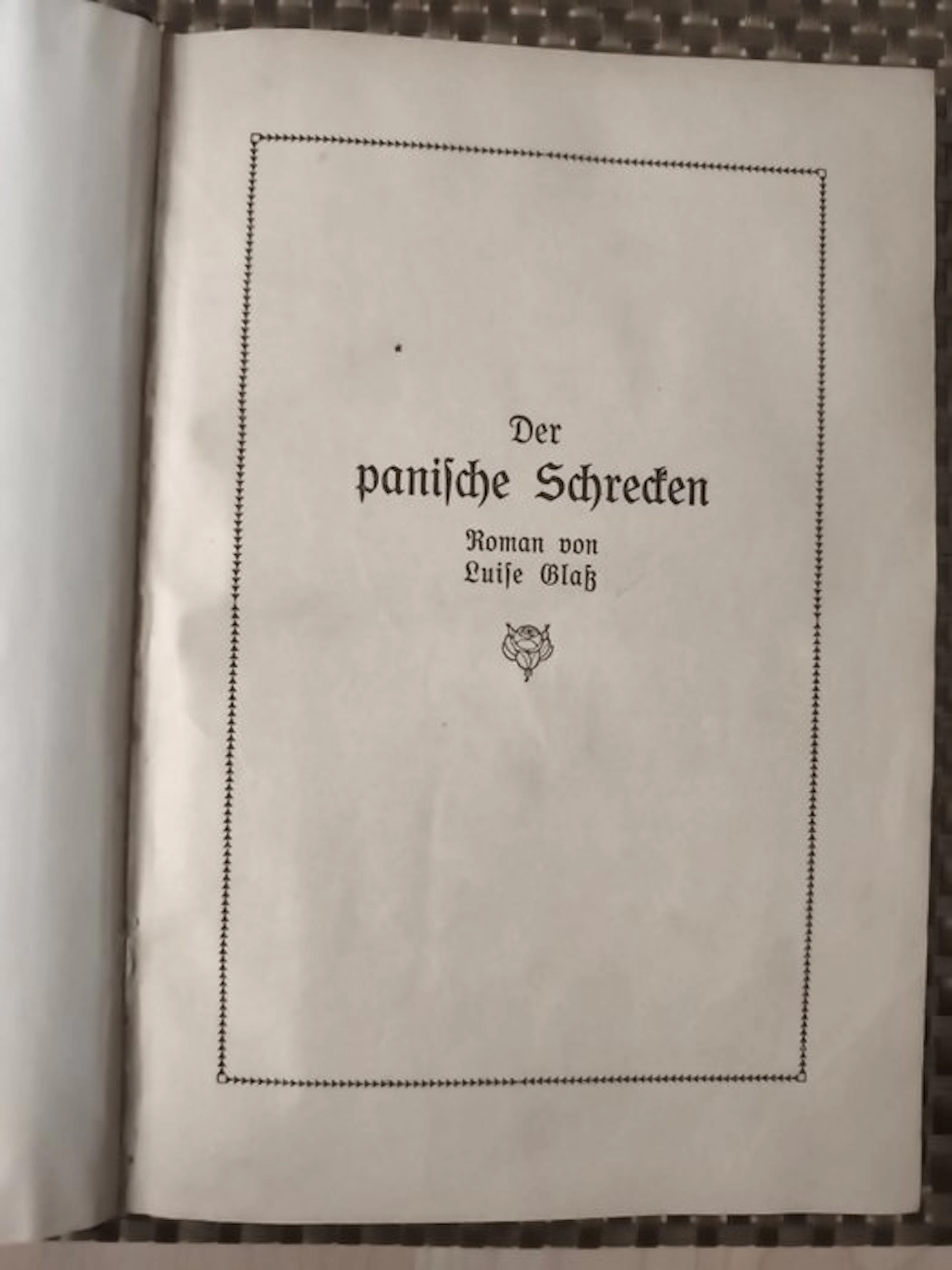 Luise Glaß - Der panische Schrecken - 1907-1907