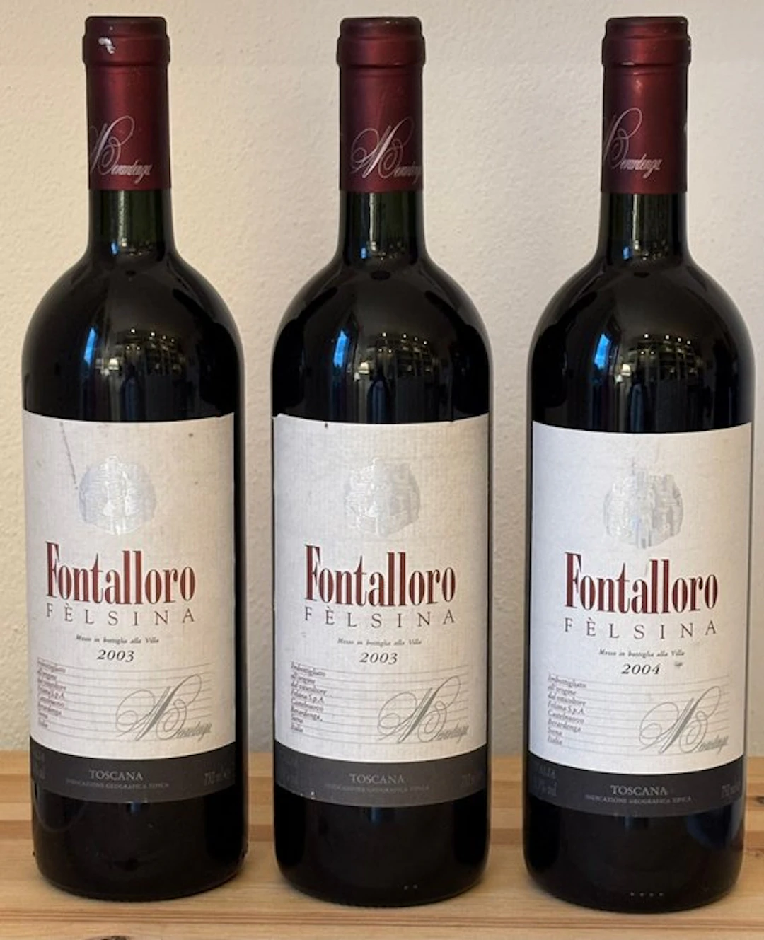 2003 x2 & 2004 Felsina, Fontalloro - Tuscany IGT - 3 Bottles (0.75L)