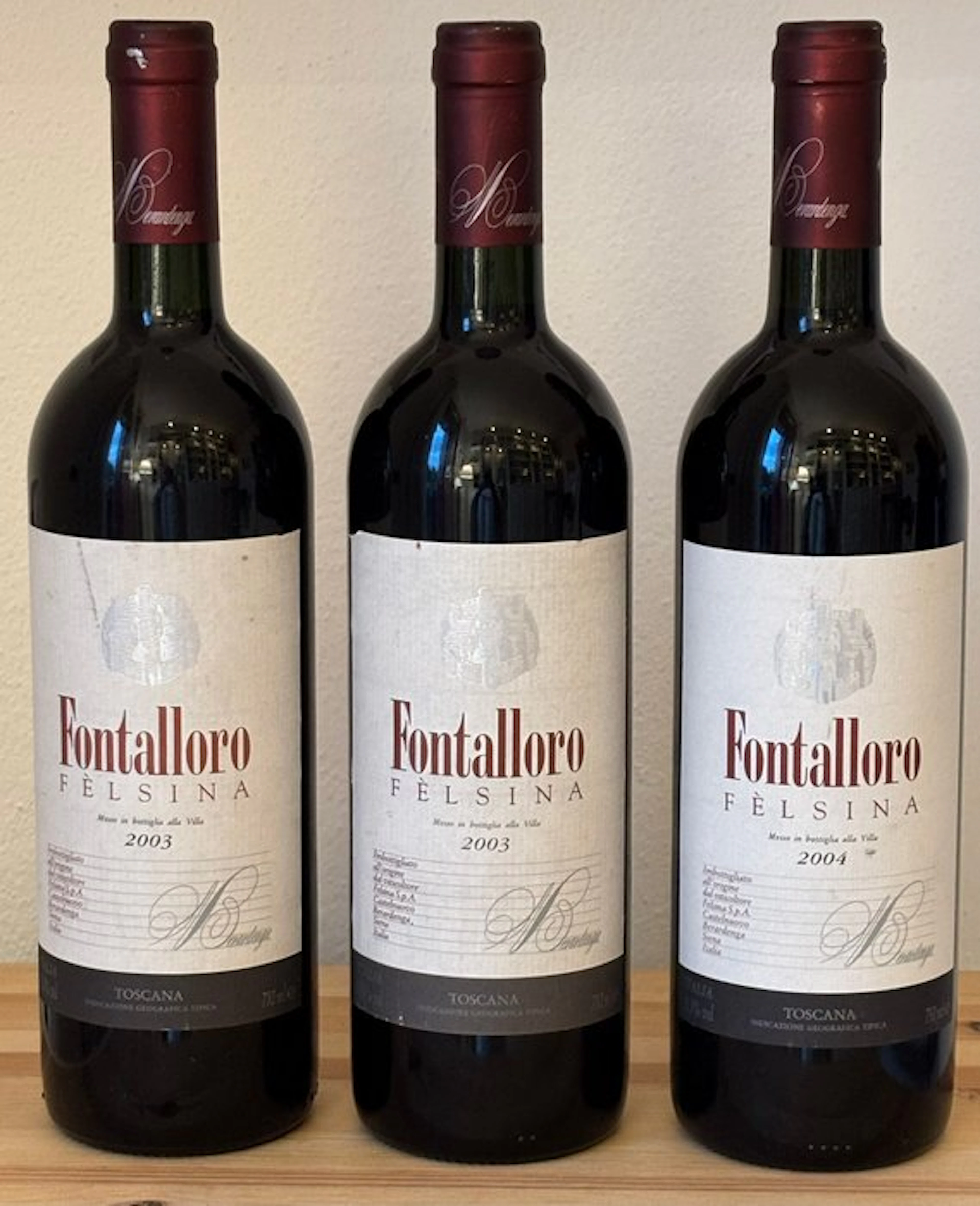 2003 x2 & 2004 Felsina, Fontalloro - Tuscany IGT - 3 Bottles (0.75L)