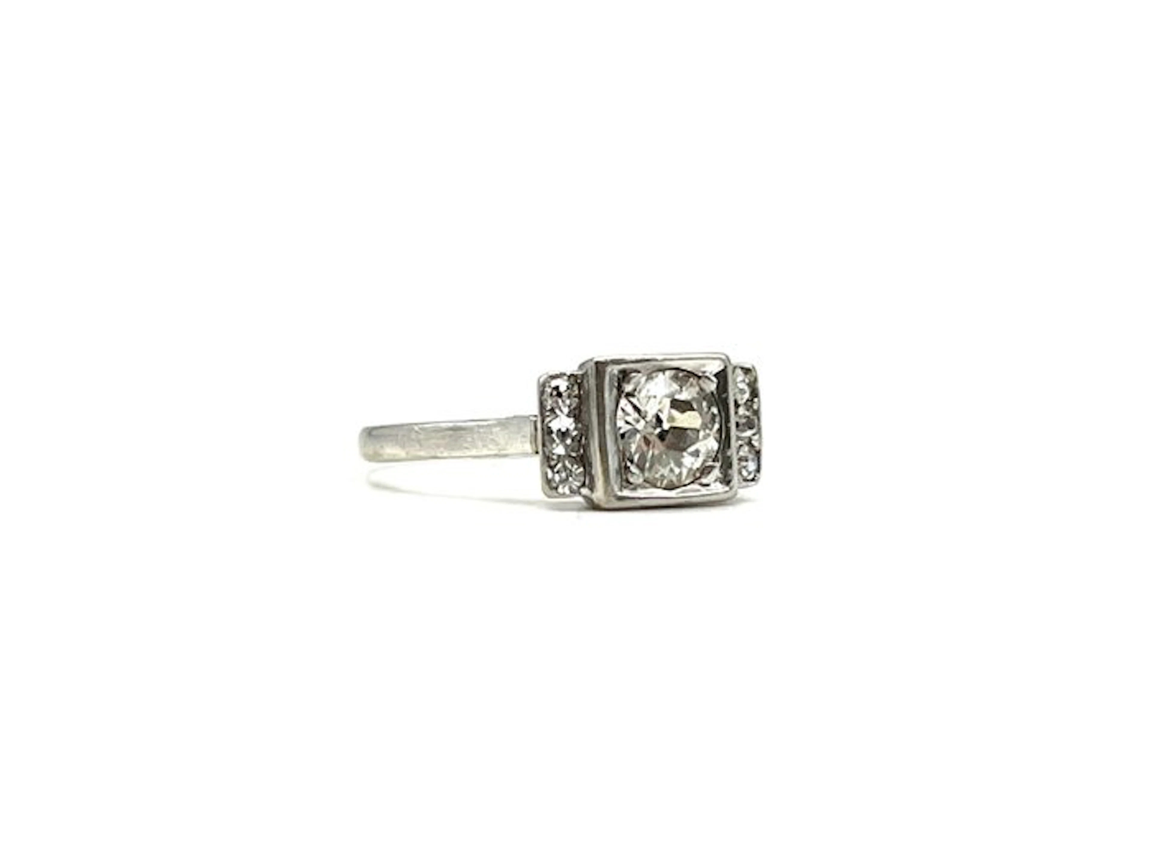 Ring - 18 kt. White gold - 0.76ct. tw. Diamond (Natural)