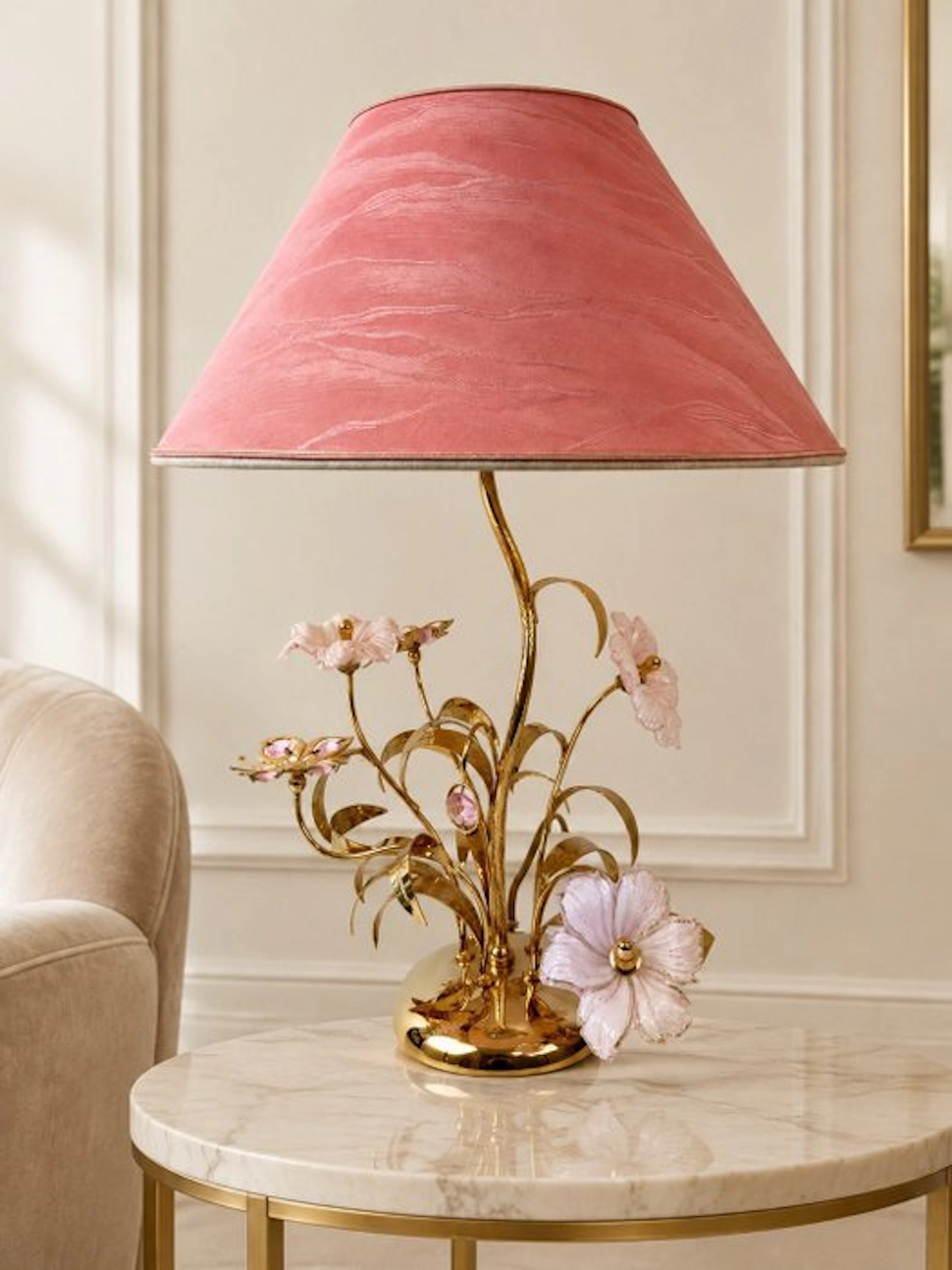 Table lamp - Hollywood Regency / Italian Florentine style table lamp - Brass