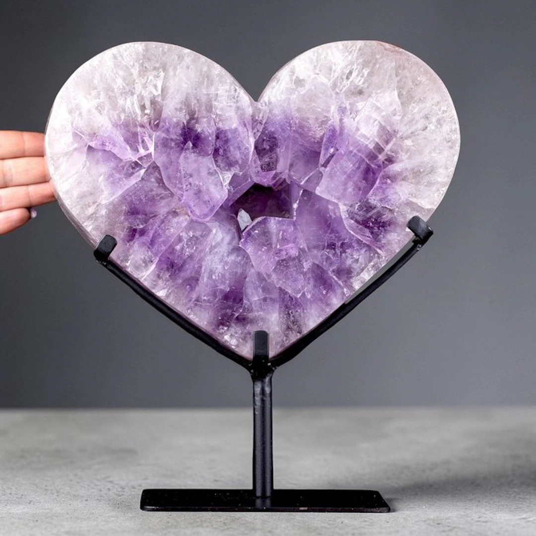 Brazilian Amethyst Geode Section with Rich Violet Crystal...