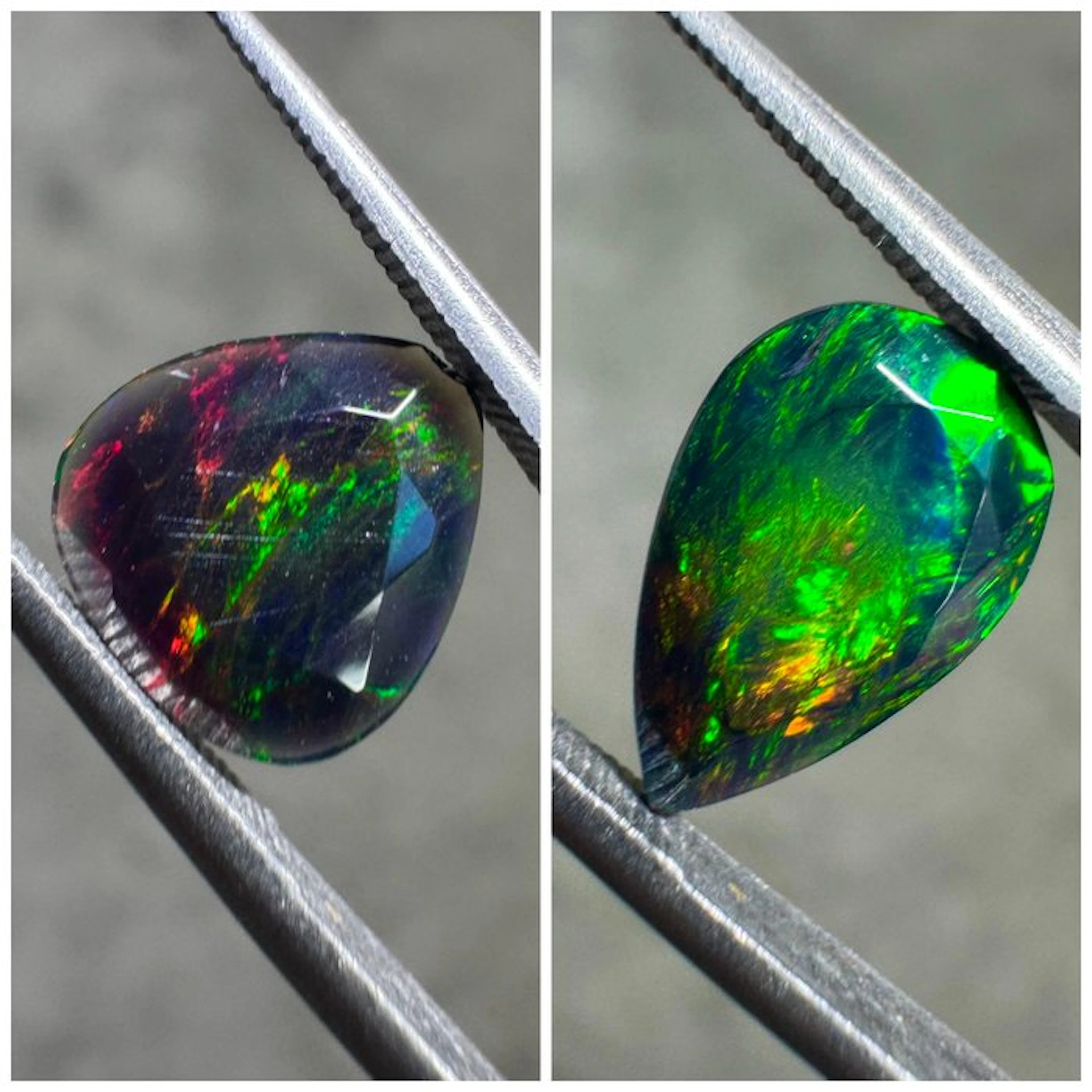 Lot of 2 Ethiopian faceted black opals