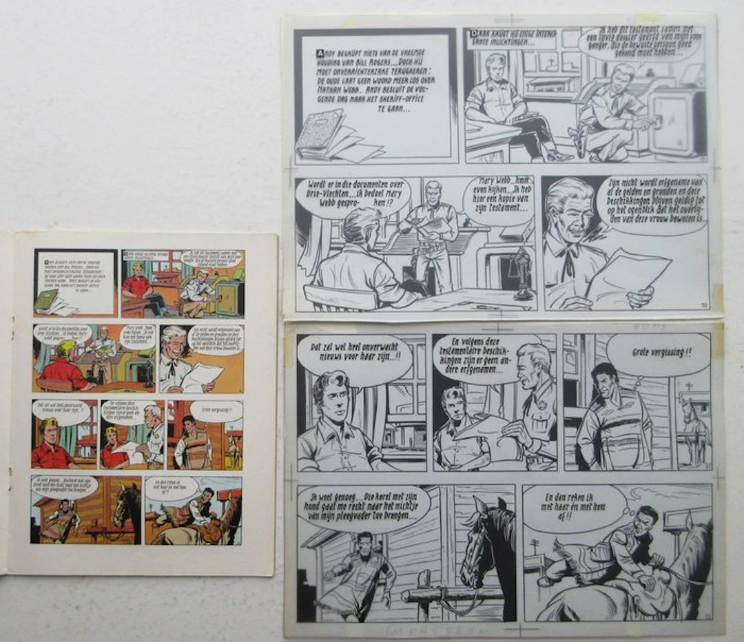 Bessy 85 - Originele pagina (p.13) - De drie vlechten - 1 original page - 1970