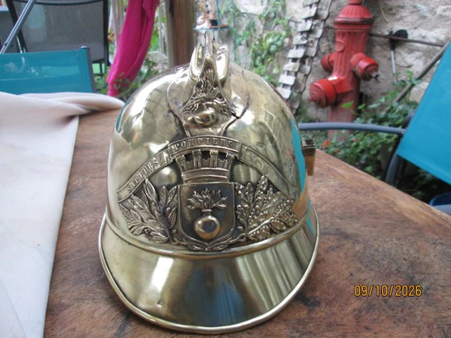 France - Military helmet - M1895 firefighter helmet with no nameplate