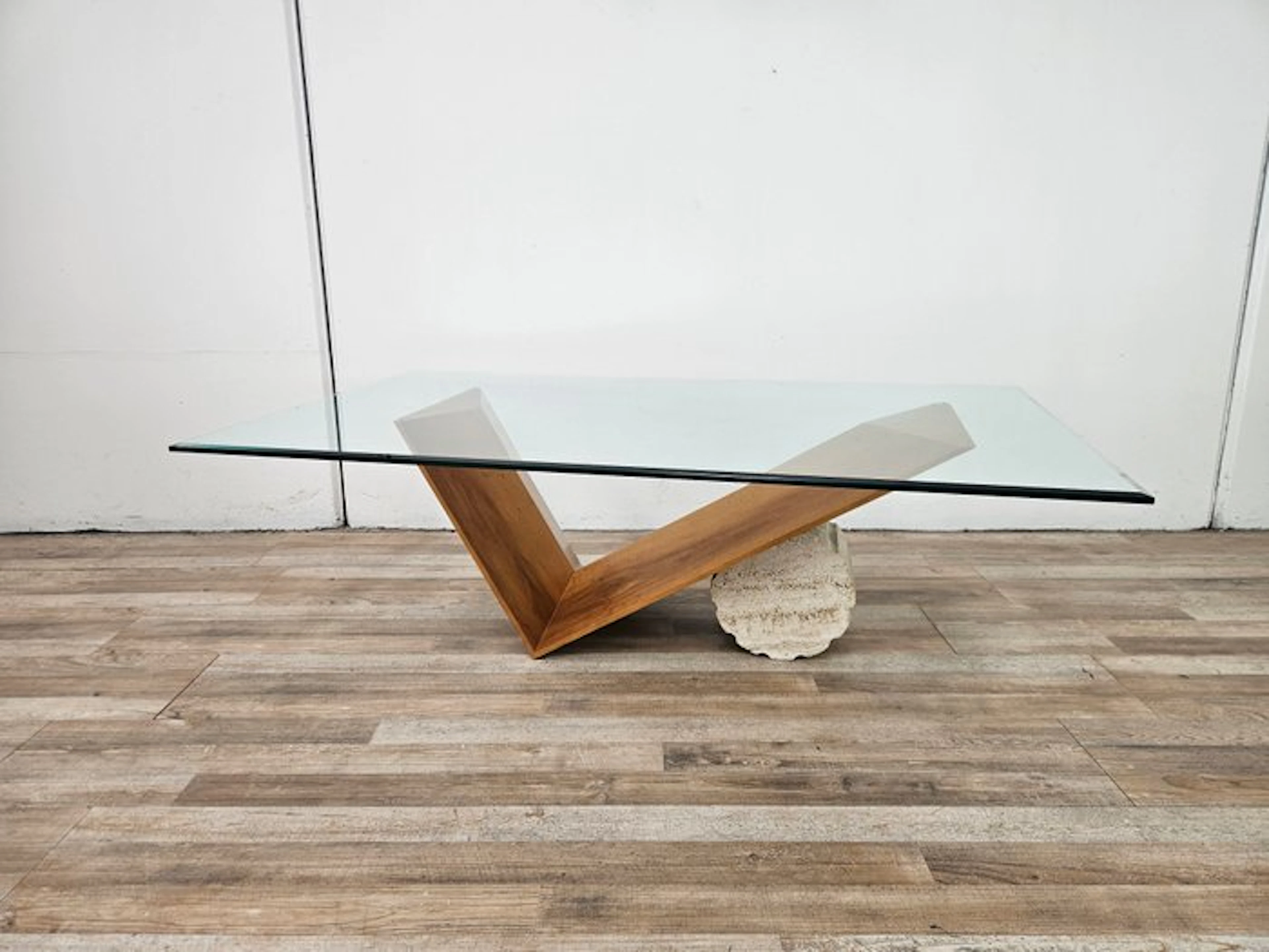 Cattelan Italia - Valentino - Centre table - Travertine, Wood, Glass