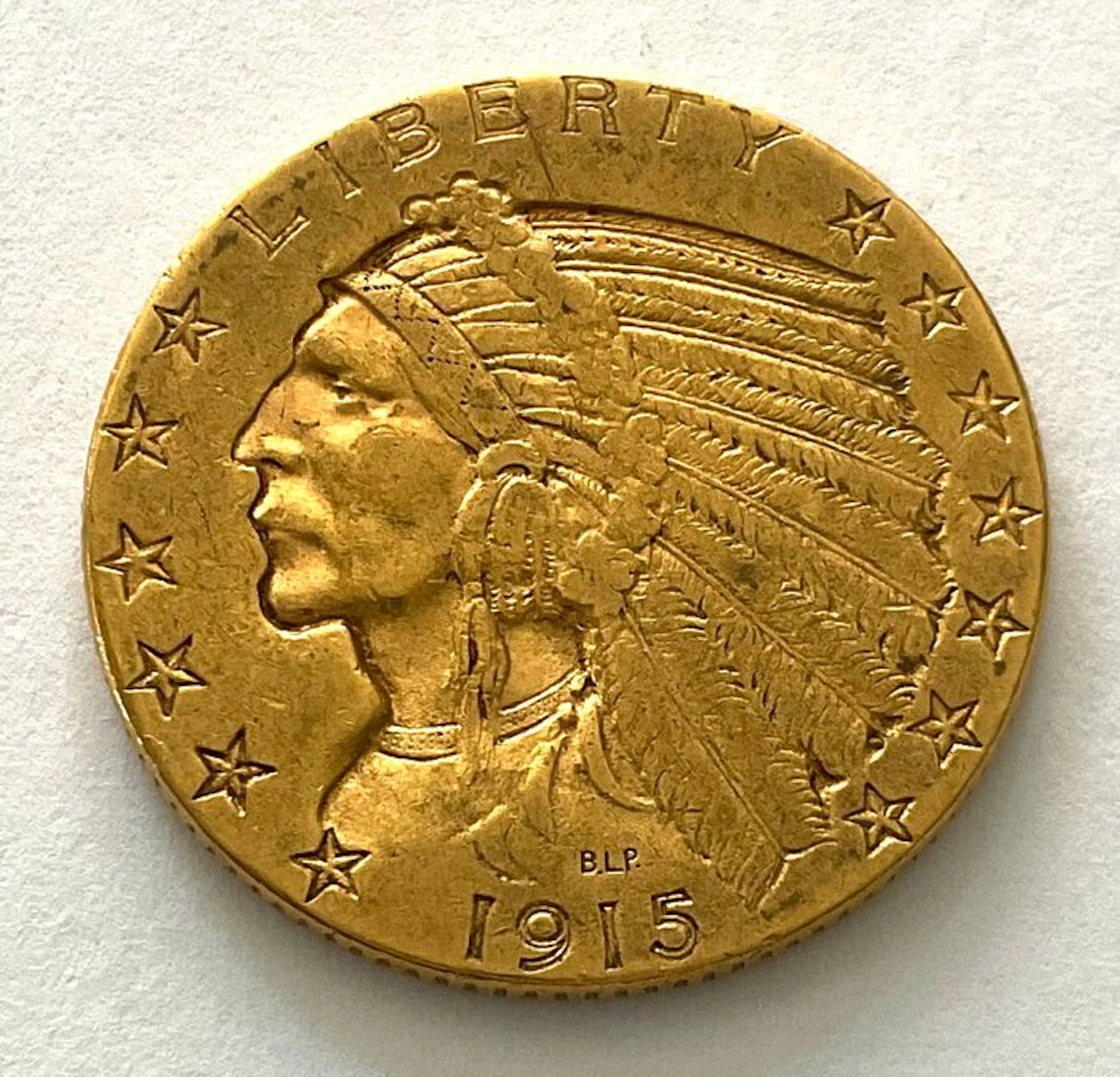 United States. 5 Dollars 1915 - Indian Head