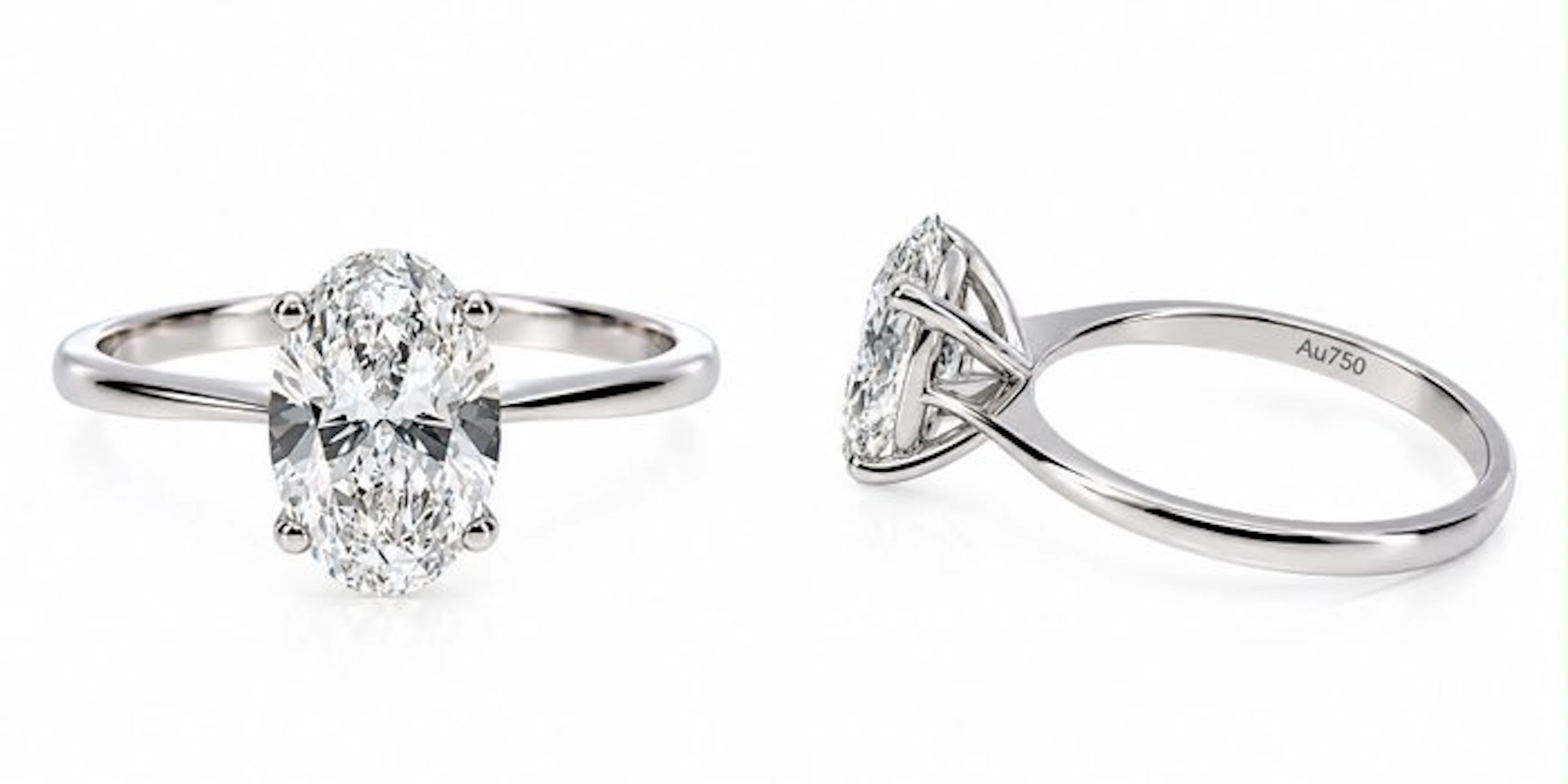 Ring - 18 kt. White gold - 3.08ct. tw. Diamond (Lab-grown)