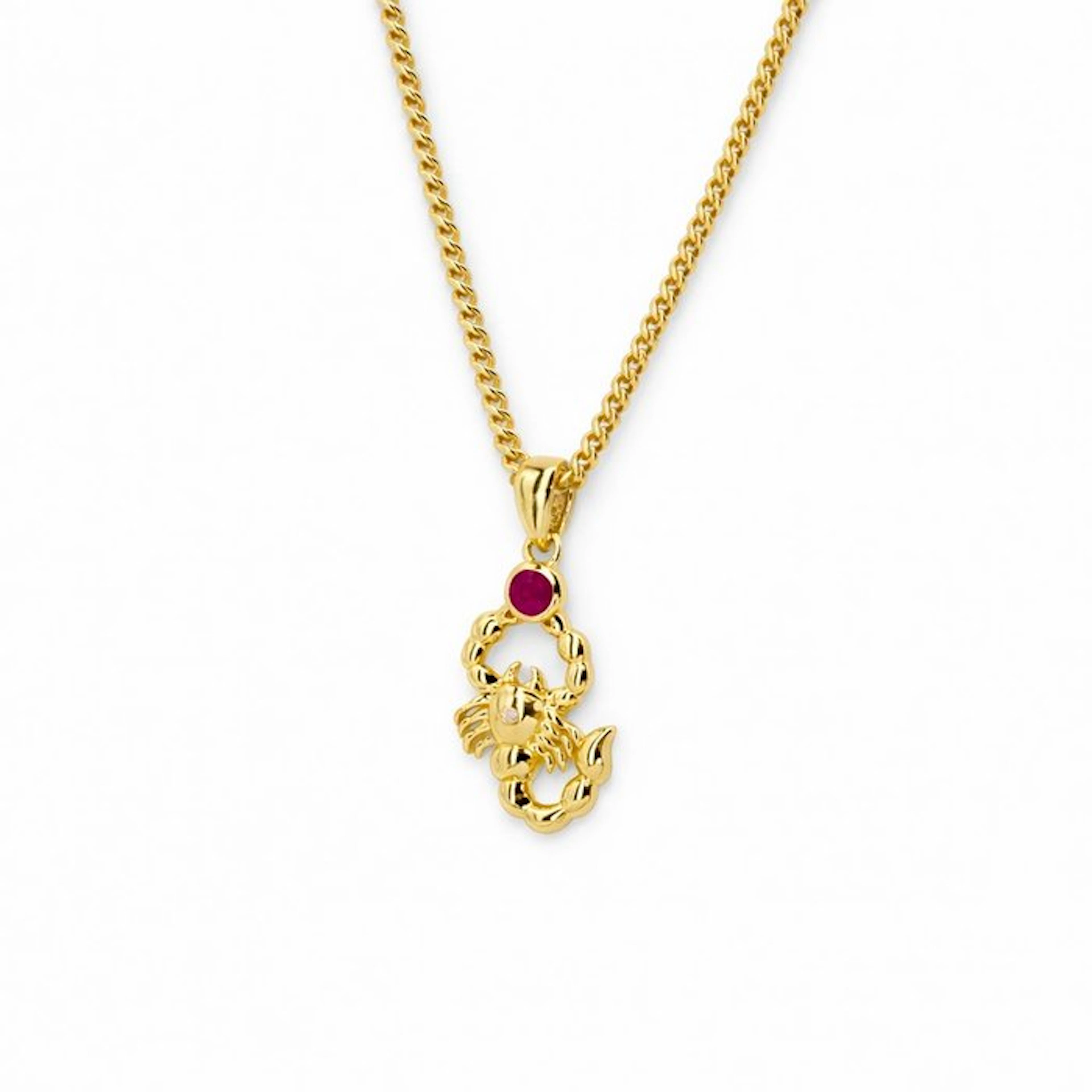 No reserve price - Necklace Gold-plated Ruby - Diamond - 18K Gold Plated