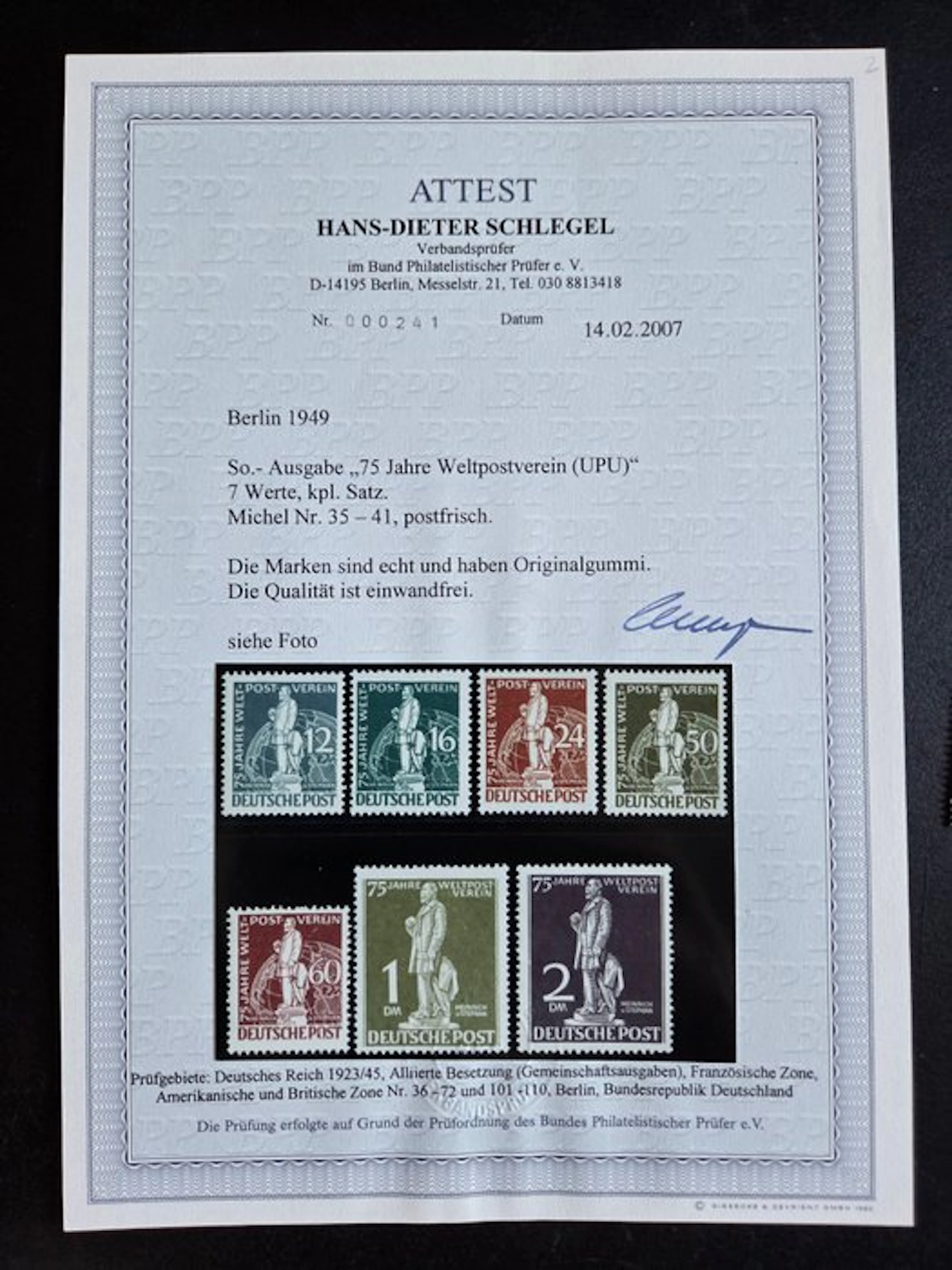 Berlin 1949 - Berlin 1949 – 75 years of the Universal Postal Union (Stephan)