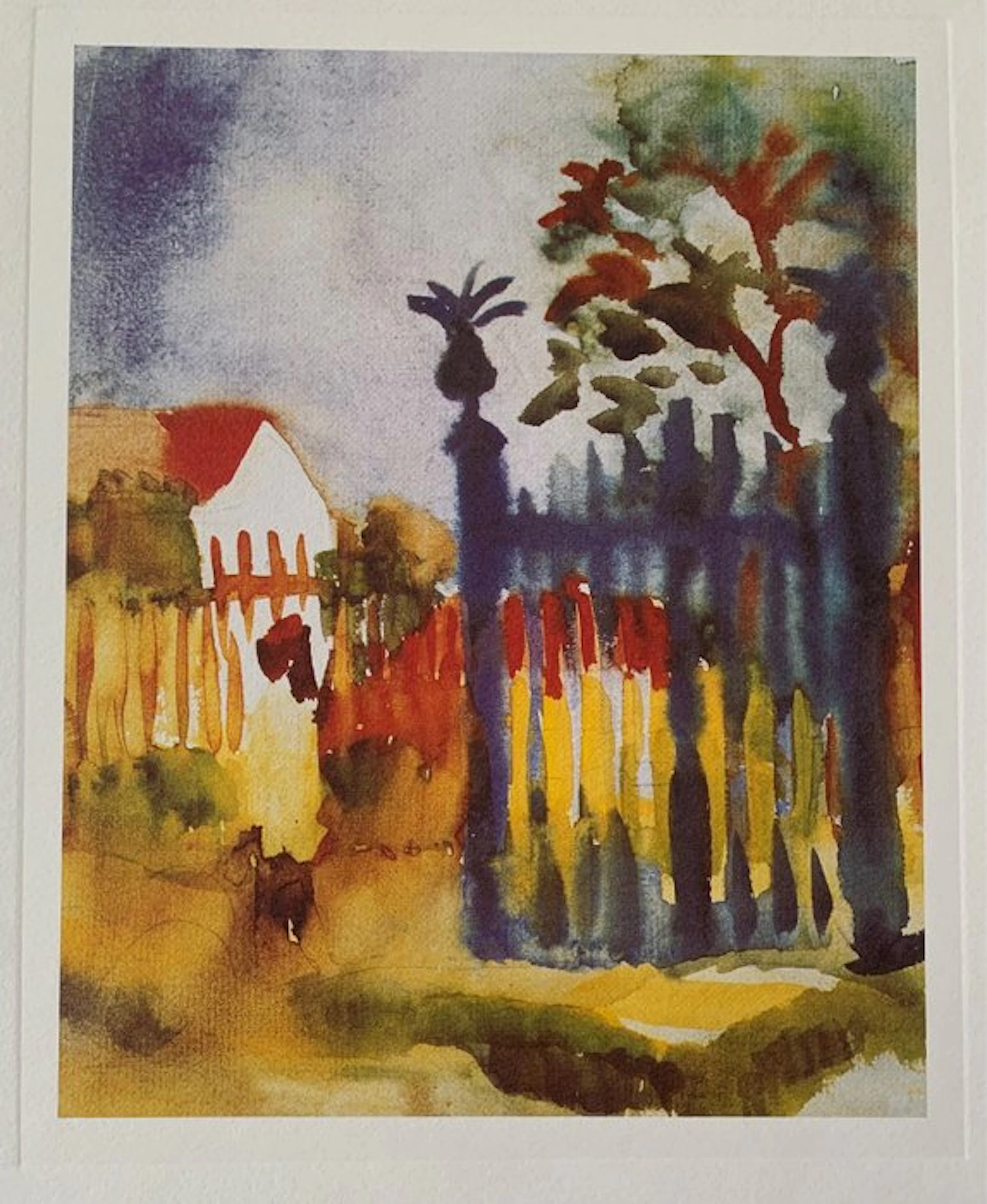 August Macke - Gartentor, 1914 - Artprint on Watercolor Paper - 50 x 40 cm