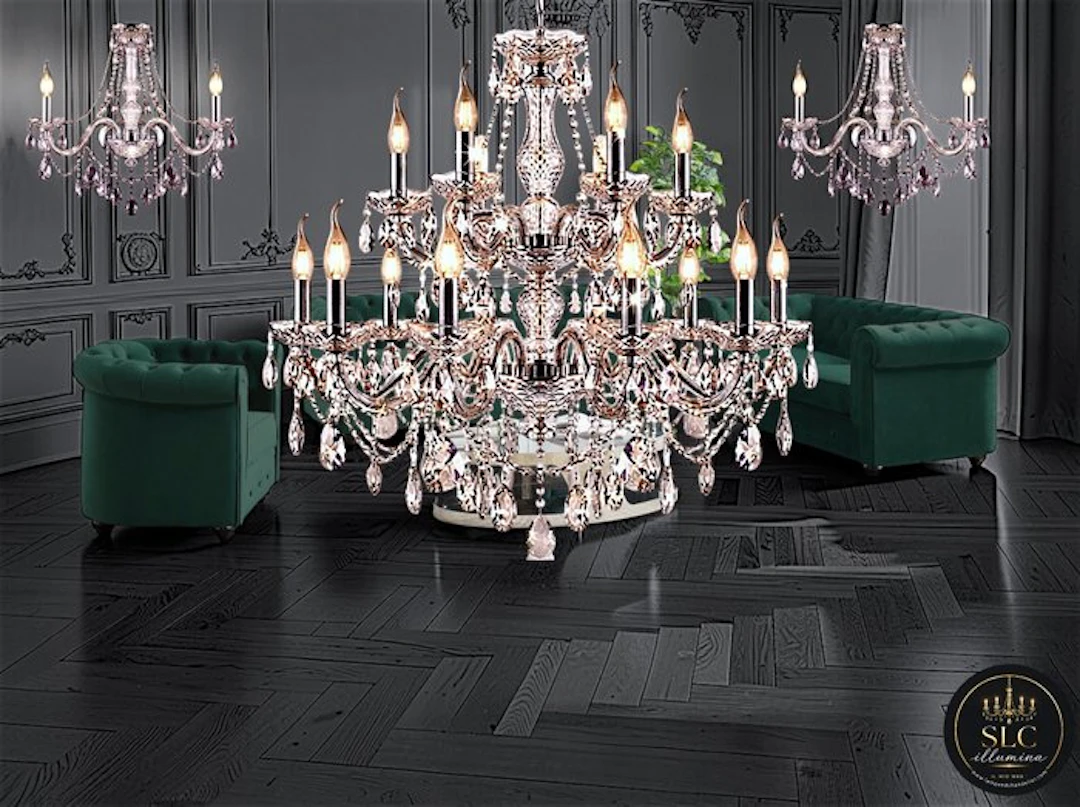 SLC Illumina - MG - Chandelier (3) - Crystal - Aurea 18L+ 2Ap L2