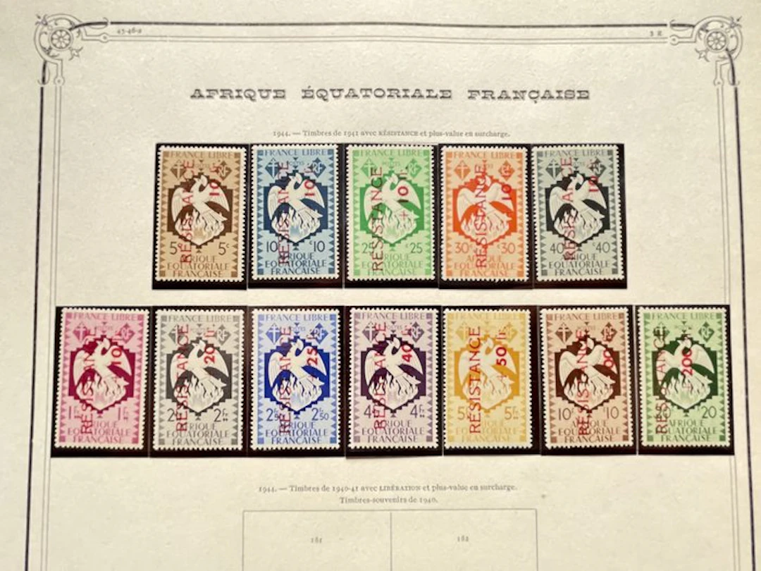 French Equatorial Africa - france libre, superbe collection de timbres