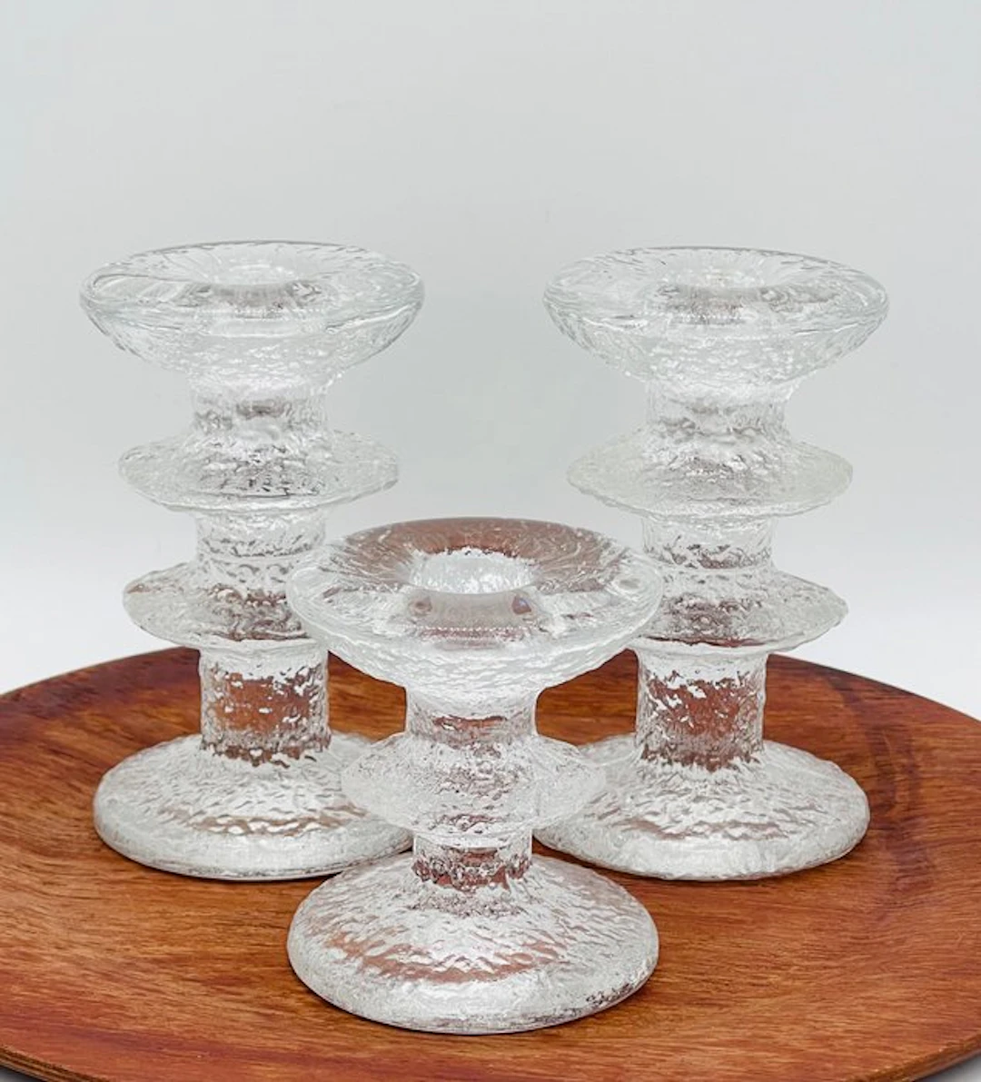 Iittala - Timo Sarpaneva - Candlestick Festivo (3) - Glass - Signed