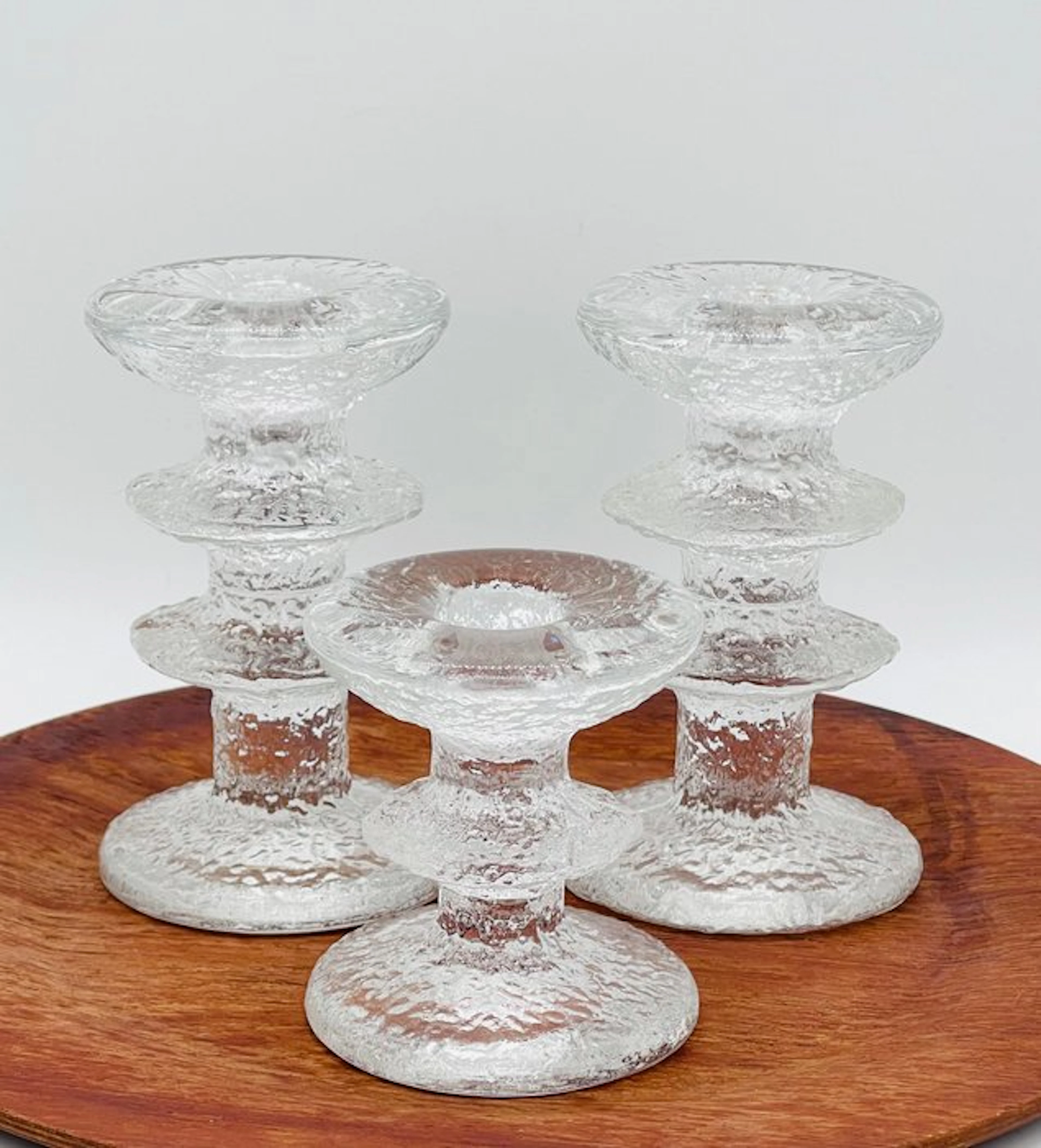 Iittala - Timo Sarpaneva - Candlestick Festivo (3) - Glass - Signed
