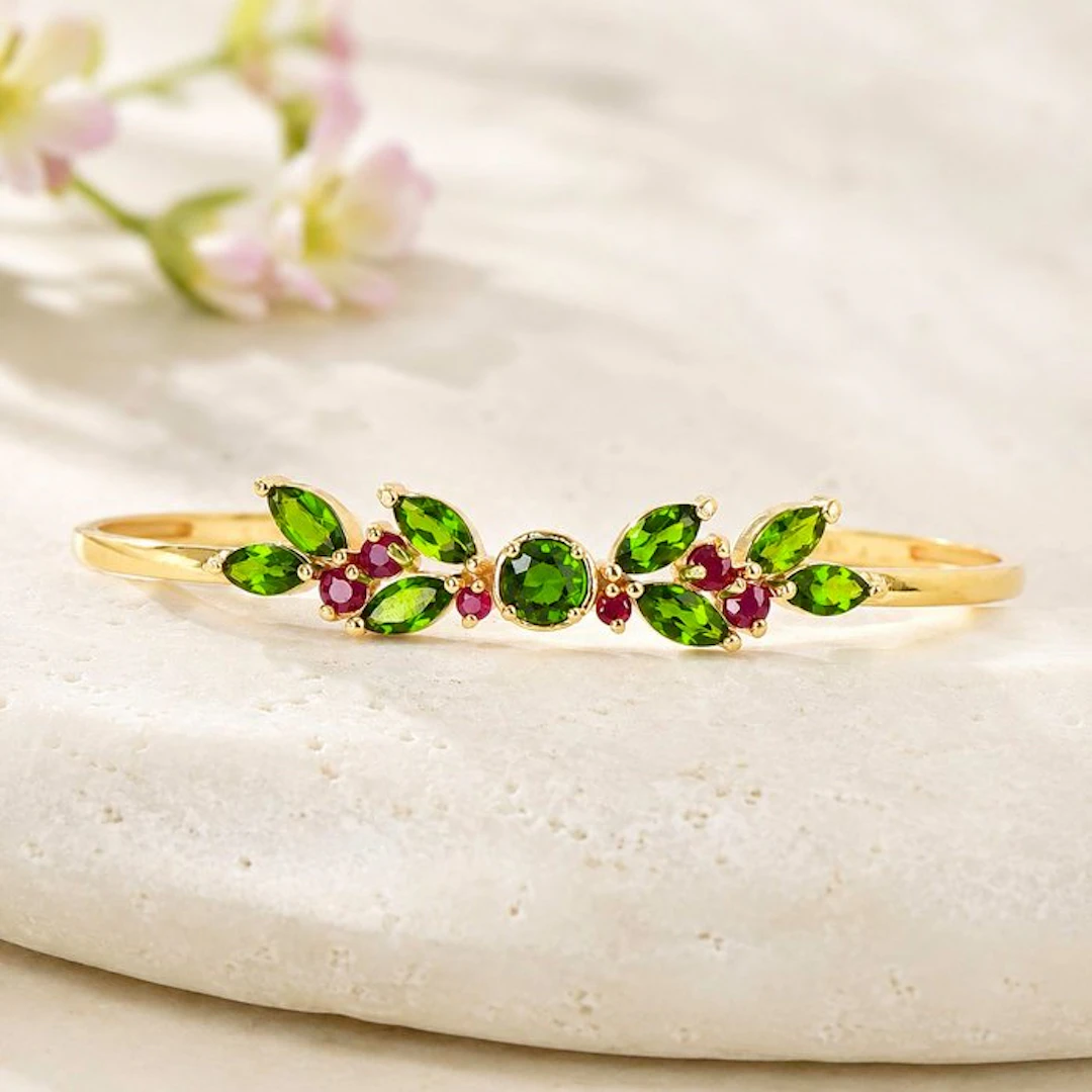 No reserve price - Bracelet Silver - Mixed gemstones - Certified