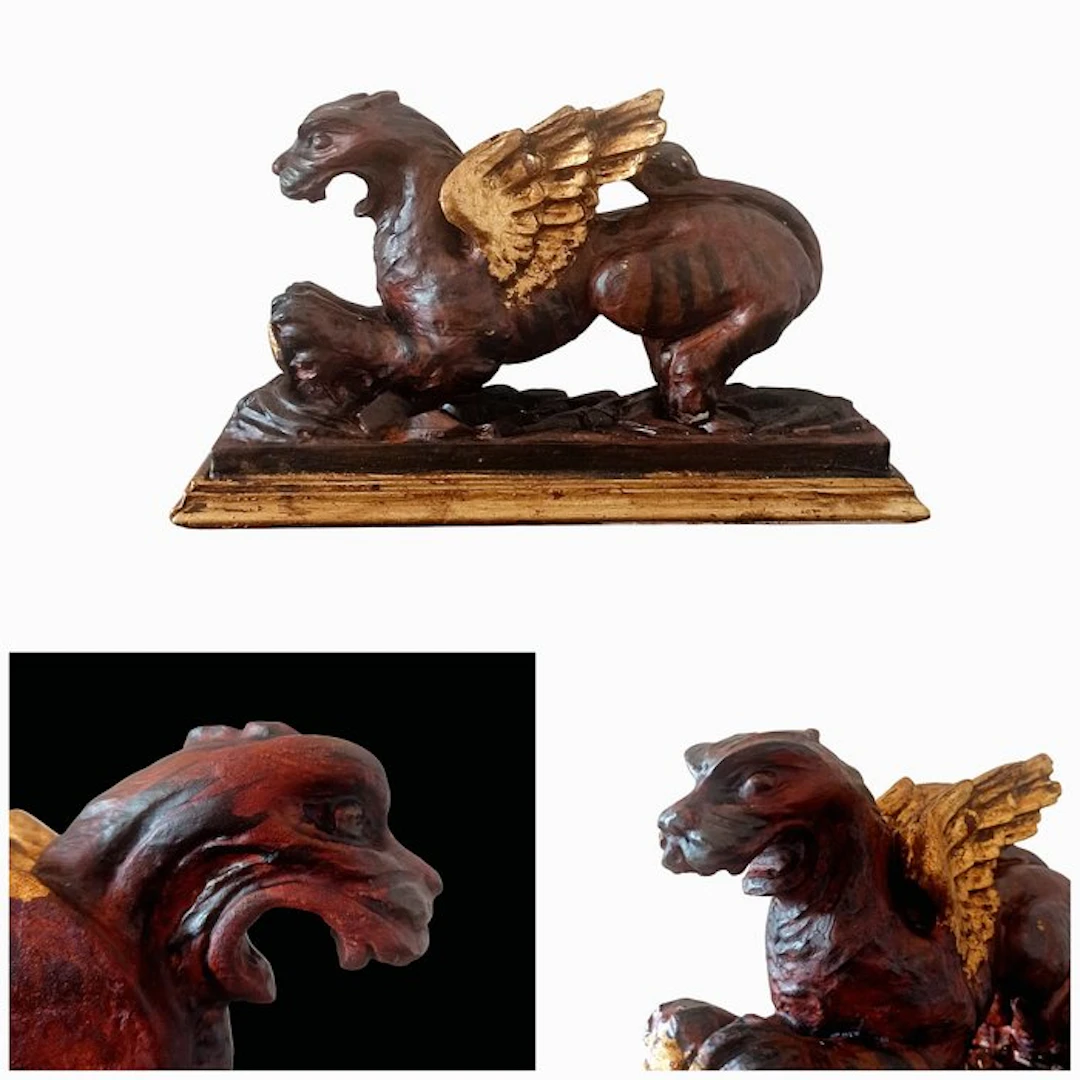 Sculpture, "Drago" - 20 cm - Wood