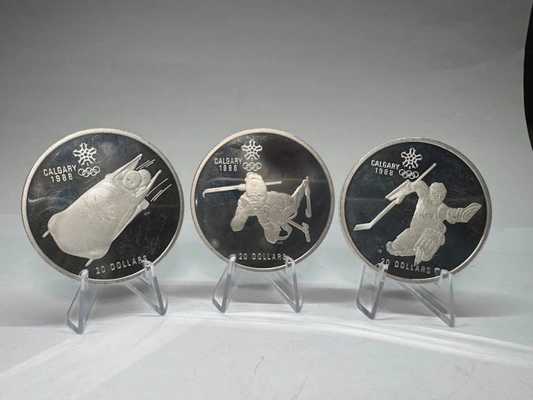 Canada. 20 Dollars 1986-1987 (Lot of 3 coins) (No reserve price)