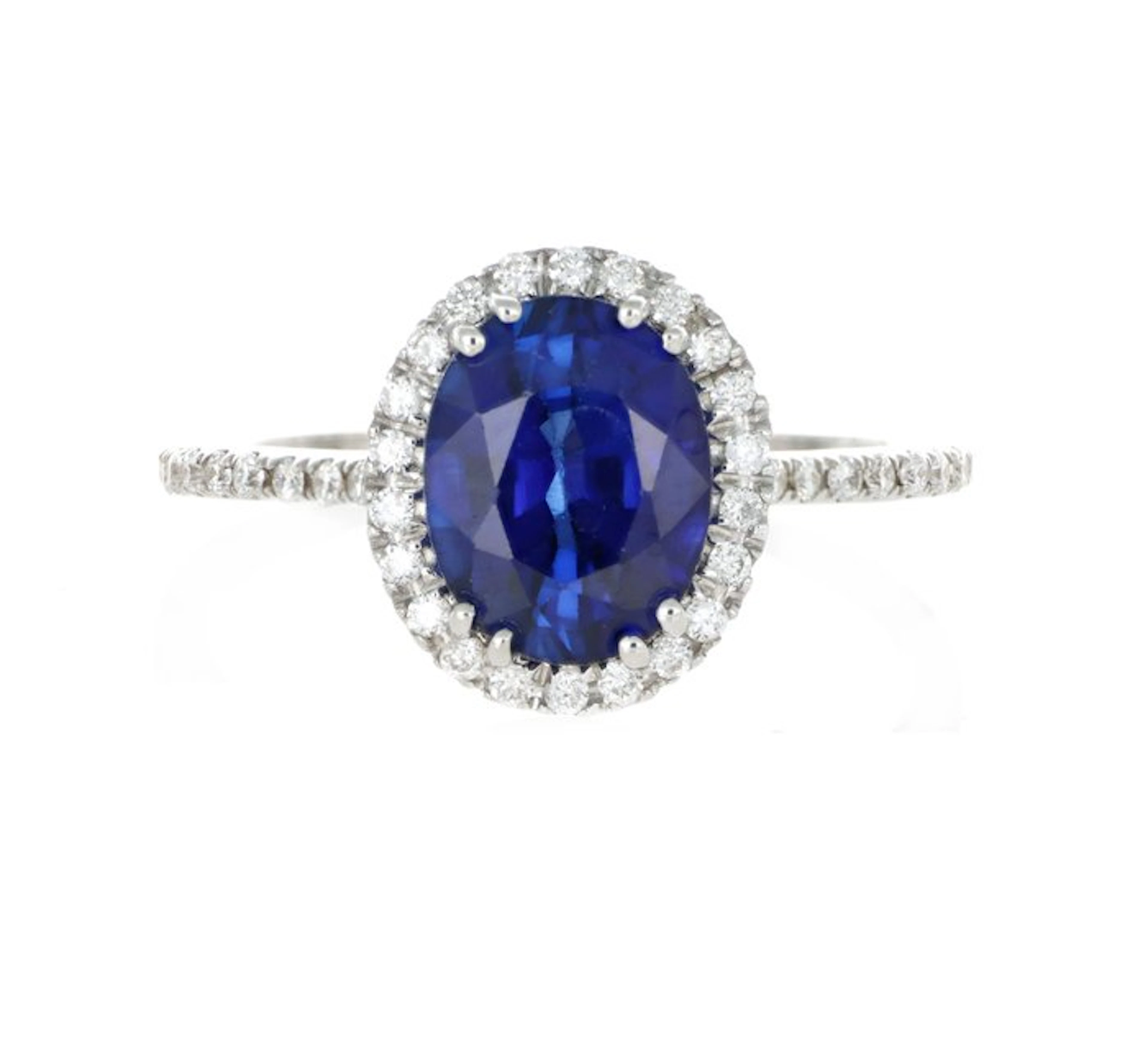 No reserve price - Ring - 18 kt. White gold - 2.50ct. tw. Tanzanite - Diamond