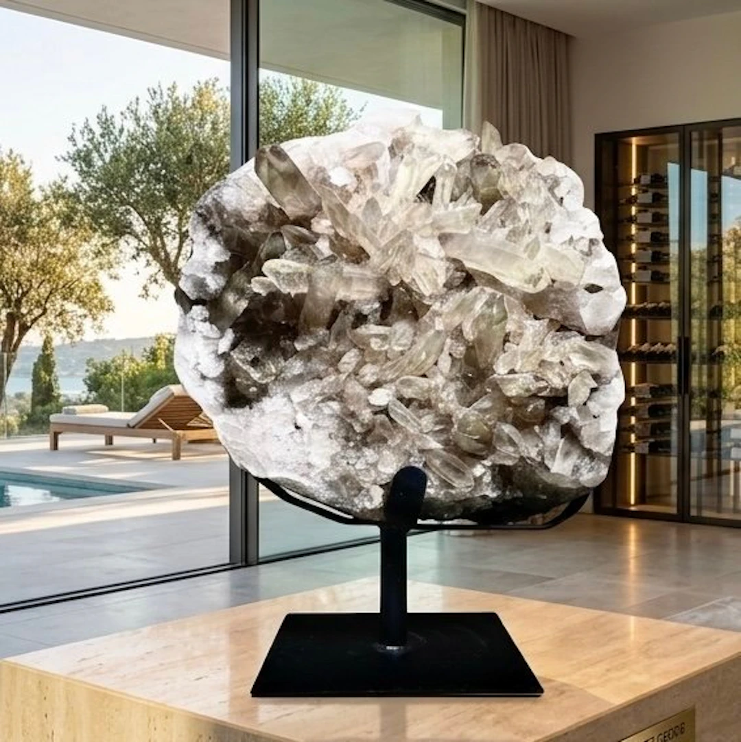 23 kg - smoked quartz premium XXL Crystal on matrix...