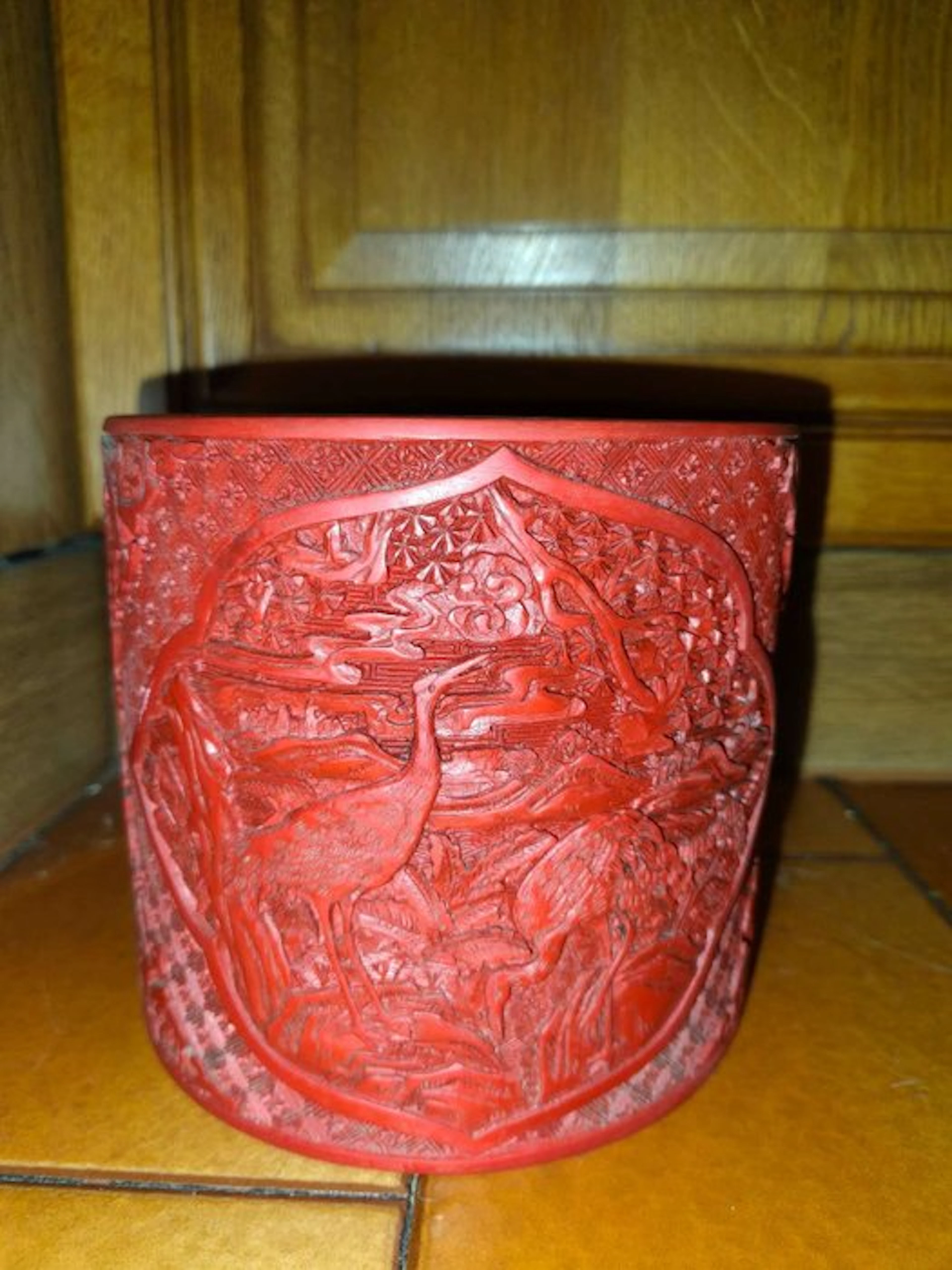 Brush pot - Wood - China - 20th century