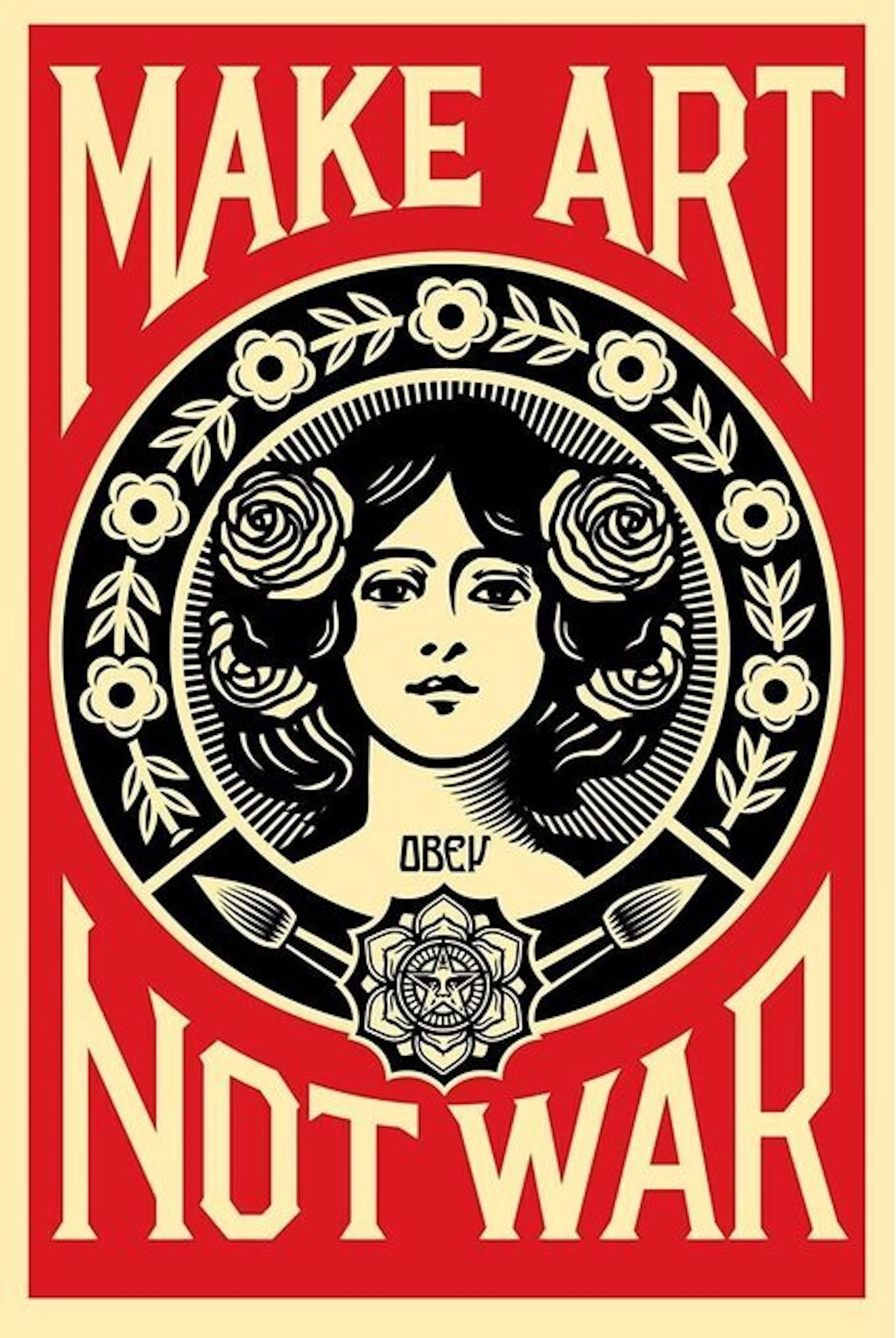 Shepard Fairey (OBEY) - OBEY Make Art Not War - Signed Offset Lithograph