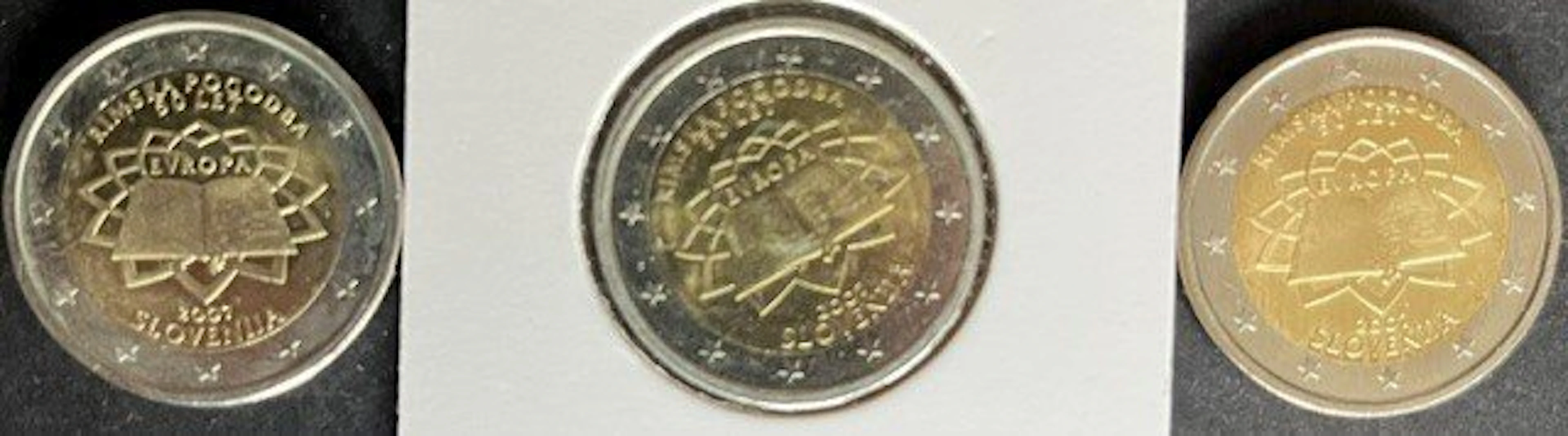 Slovenia. 2 Euro 2007 "Verdrag van Rome" (3 stuks) (No reserve price)