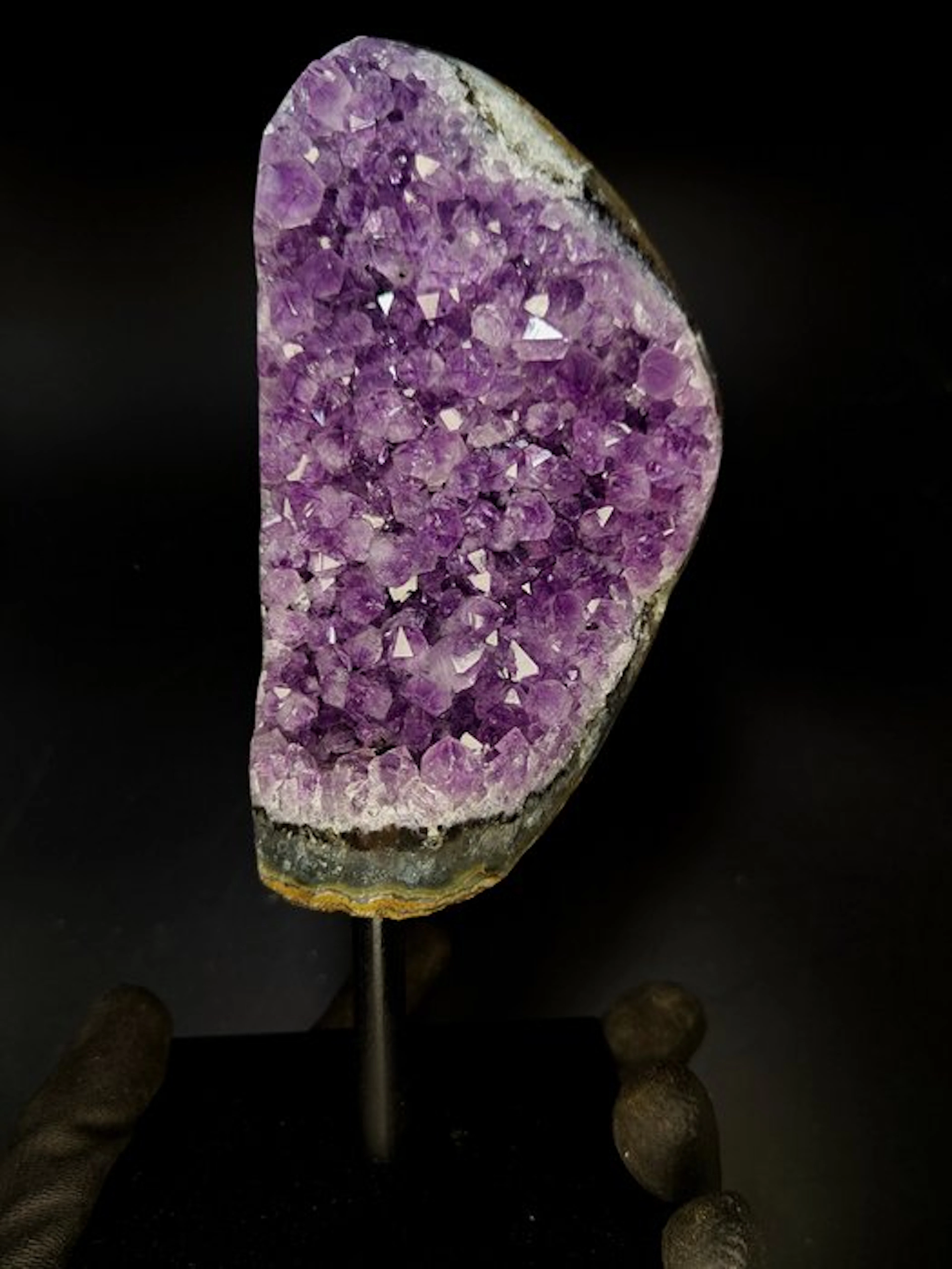 Amethyst with Stand Semi-polished - Height: 14 cm - Width: 8 cm- 834 g