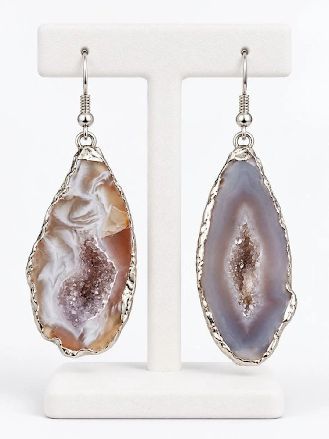 Natural Geode Slice Handmade Earrings - Earrings - Earrings