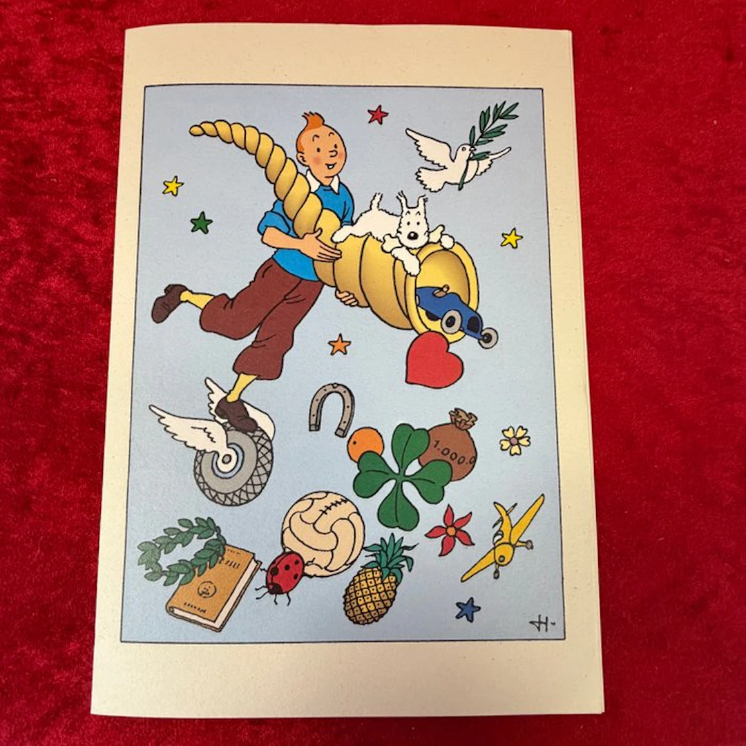 Kuifje - Wenskaart Kuifje - Carte de voeux Tintin 1995...