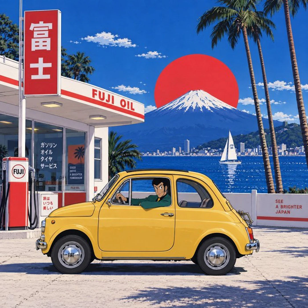 MEDSAN - Lupin III at Mount Fuji (富士山とルパン三世) - UNIQUE WORK
