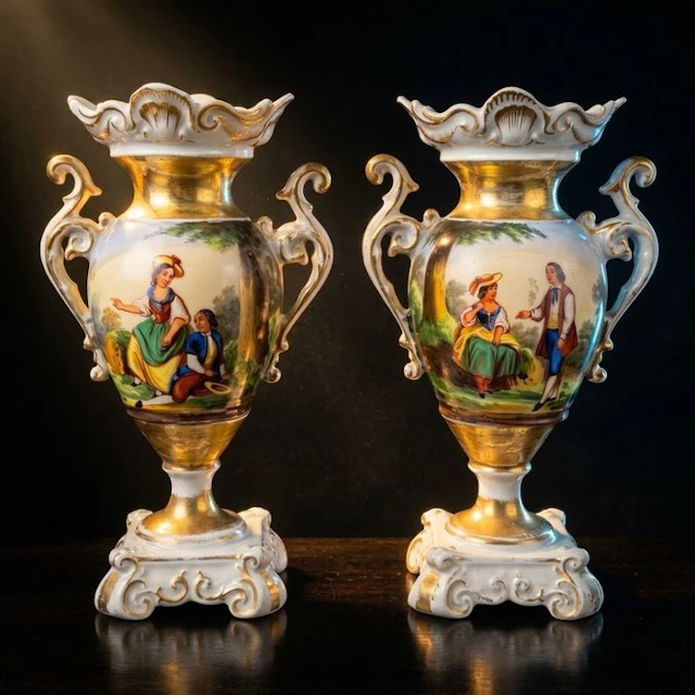 MANIFATTURA LUIGI FILIPPO XIX SECOLO - Vase (2) - Crater vases