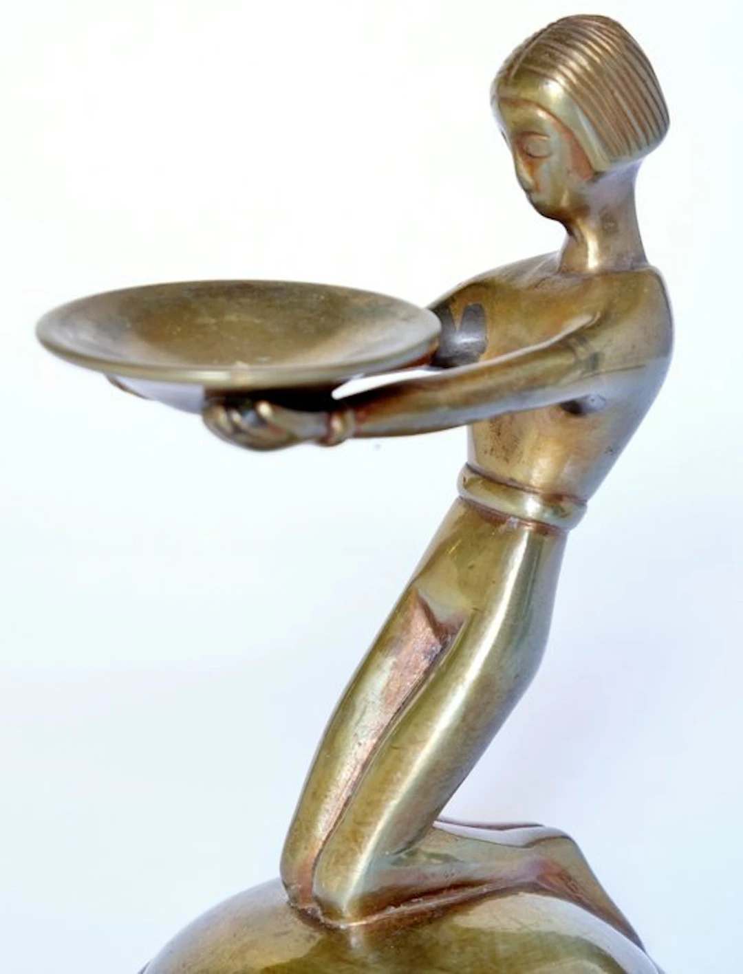 Art Déco - Albert Gustav Bunge - Sculpture, Schalenträger - 11.7 cm - Bronze
