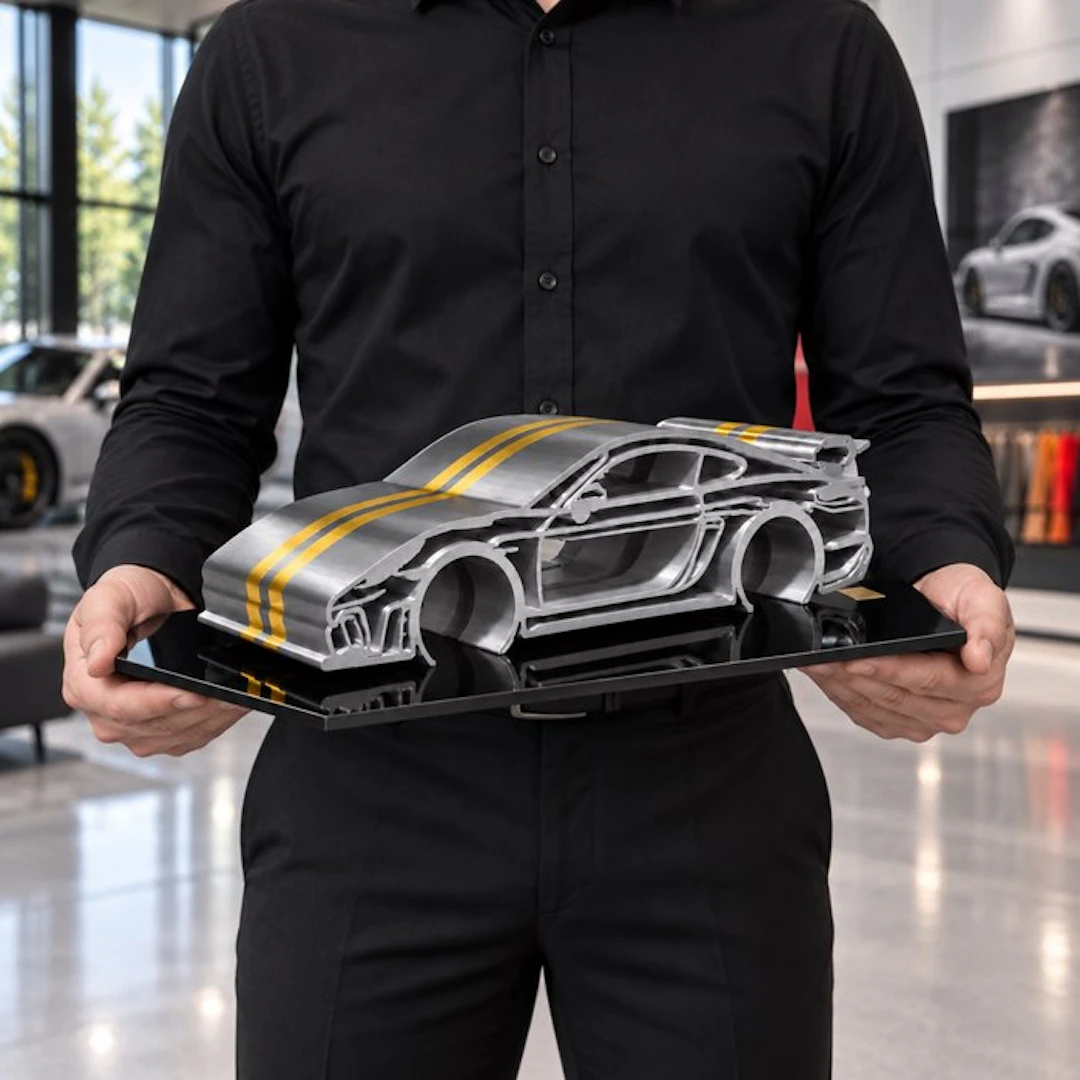 Porsche 718 GT4 " Silver Racing " - 1/12 Scale - XXL Car...
