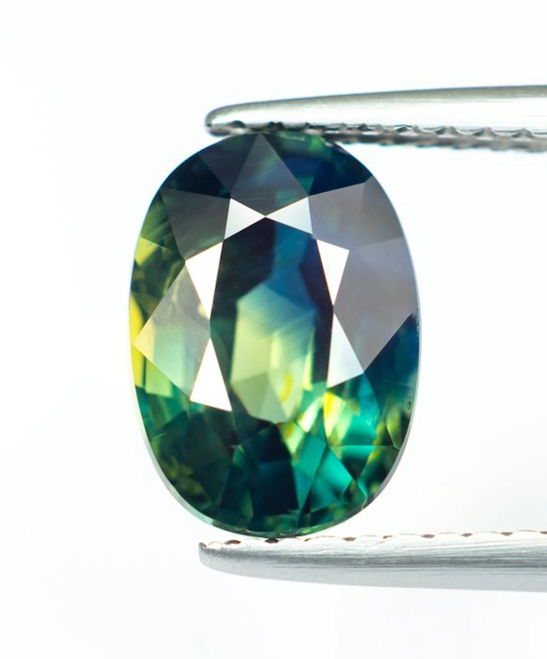 No reserve price Sapphire - 3.09 ct - Bellerophon Gemlab - Bluish Green