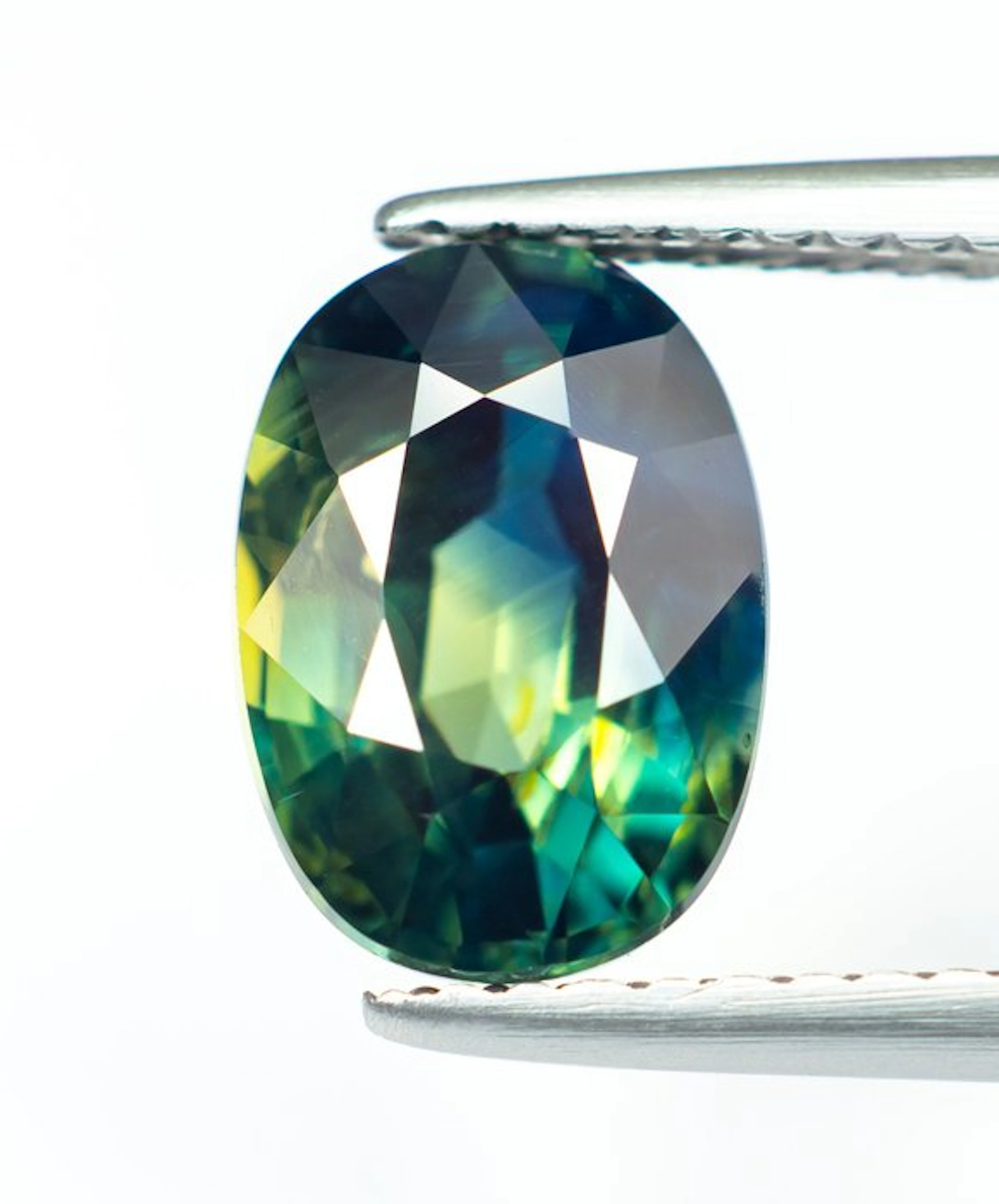 No reserve price Sapphire - 3.09 ct - Bellerophon Gemlab - Bluish Green